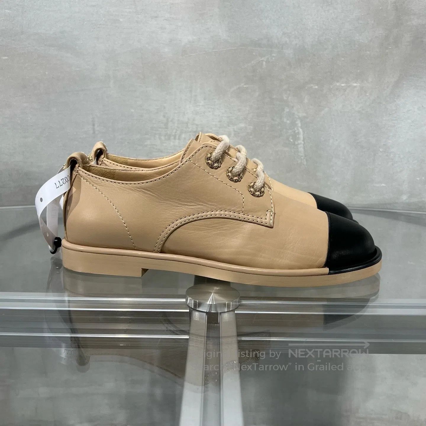 Chanel Chanel Nude-colored leather shoes with black details – Der Size US 5.5 / IT 35.5 - 4 Thumbnail