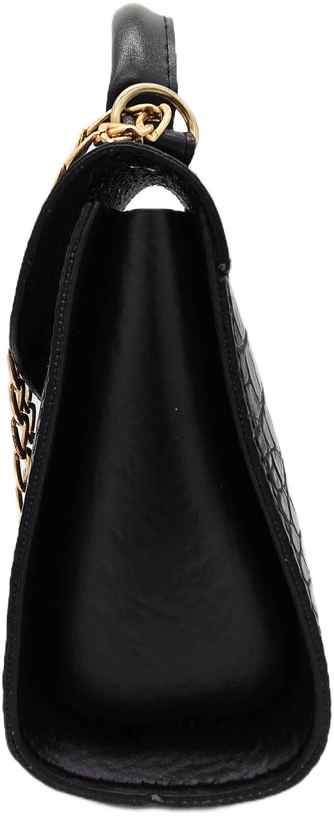 Genetic Manipulation Shinichiro Kuriya Elegant Black Crocodile Pattern Leather Handbag with Strap Size ONE SIZE - 3 Thumbnail