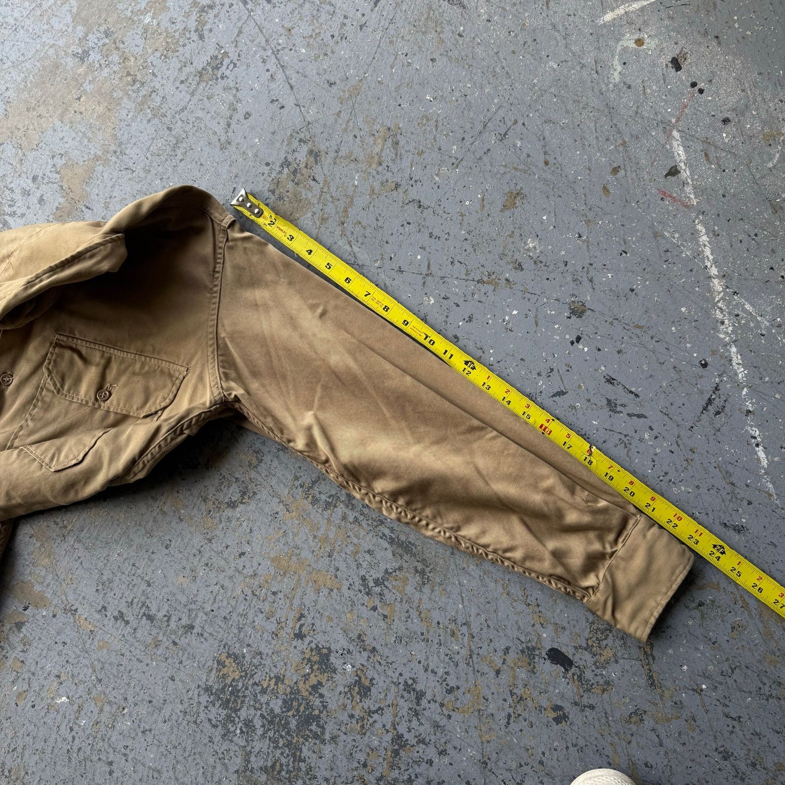 Vintage Vintage 1950s US Army Poplin Khaki Shirt Mens Size US M / EU 48-50 / 2 - 7 Thumbnail