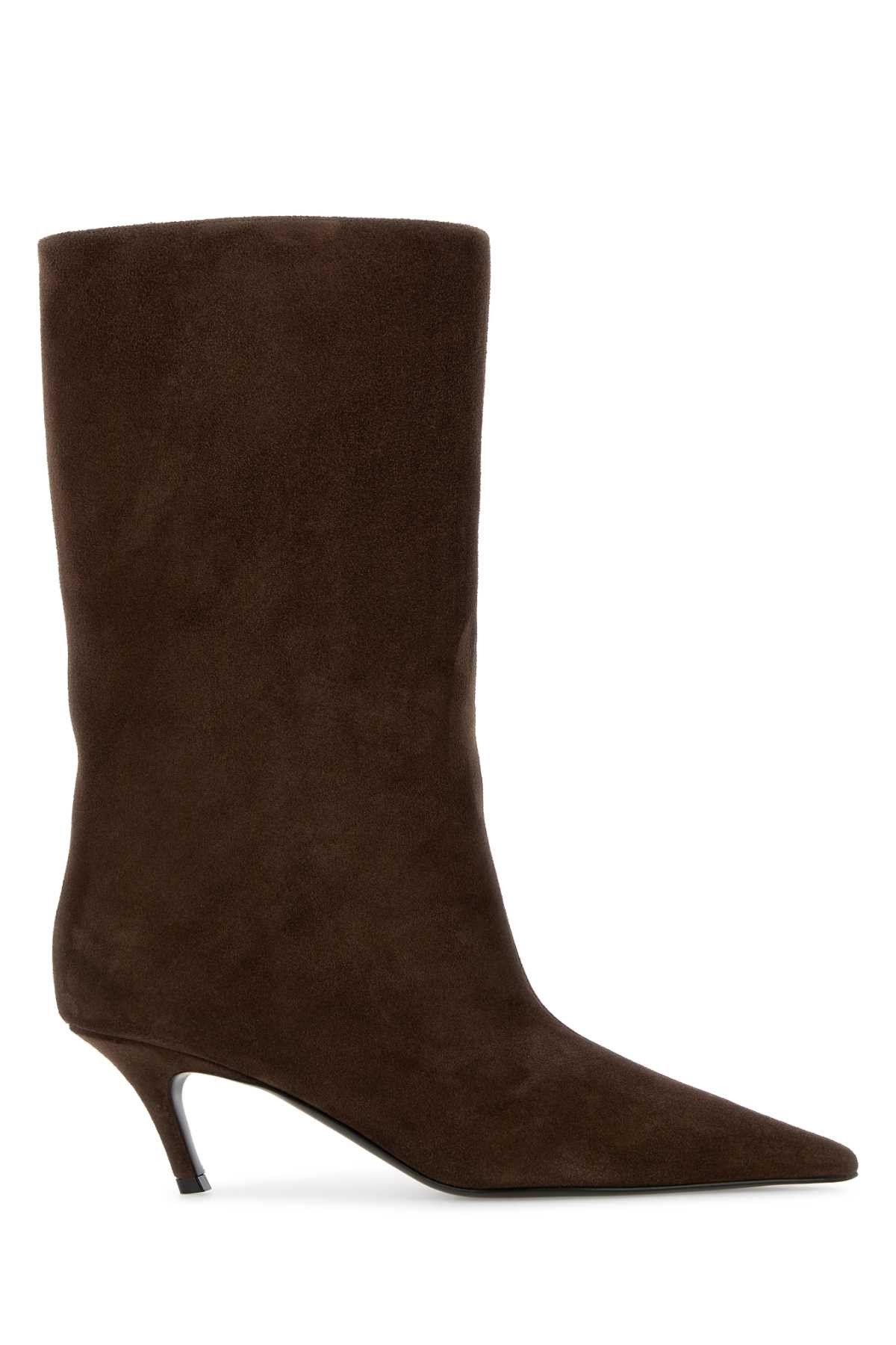 Amina Muaddi Brown Suede Fiona Boots Size US 6 / IT 36 - 1 Thumbnail