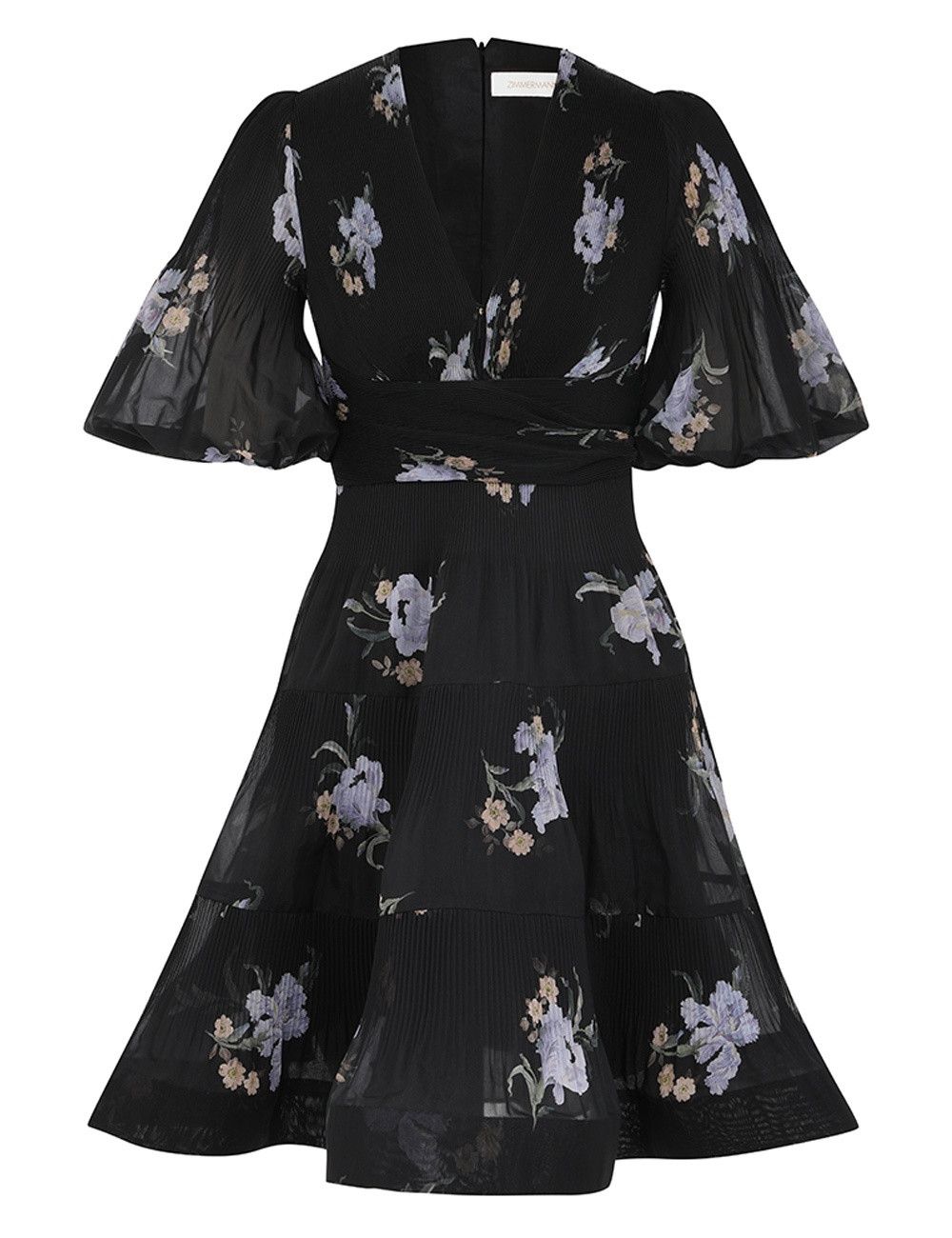 oc11z0825 Pleated Mini Dress in Black