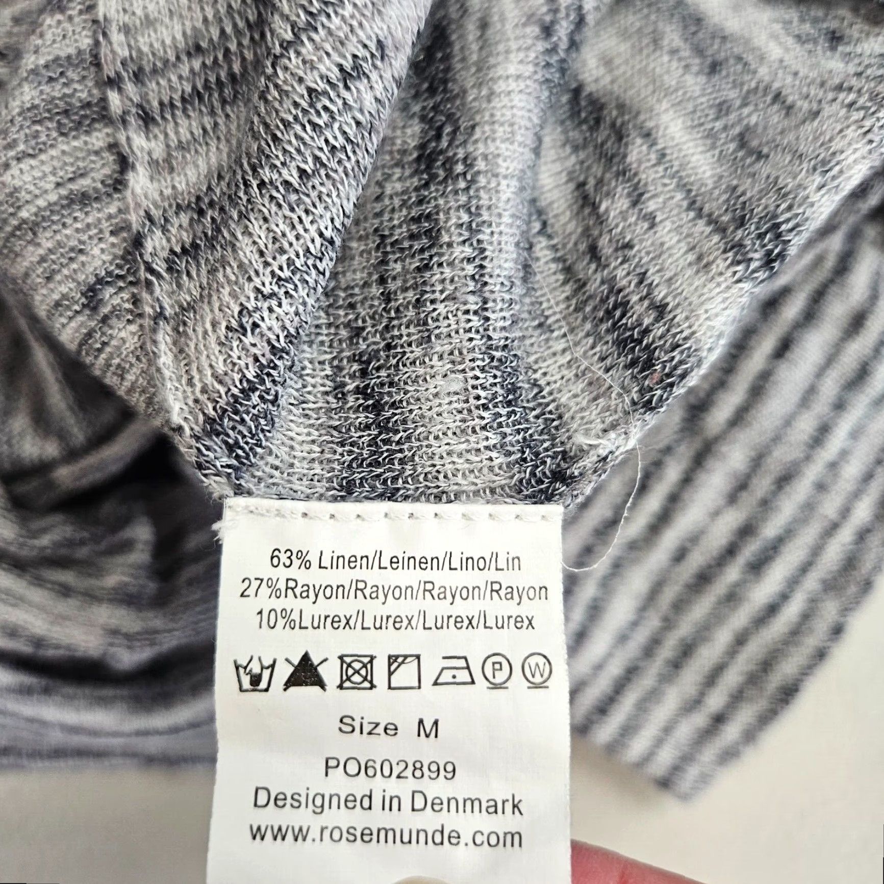 Vintage Rosemunde Knit Top Blouse Gray Silver Long Sleeve Linen Blend M Women's Shirt Size M / US 6-8 / IT 42-44 - 5 Thumbnail