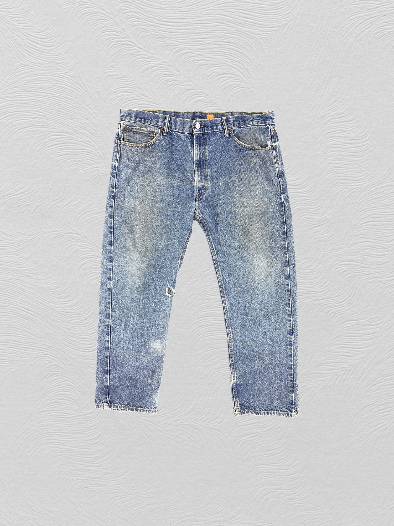 Levi's Blue Distressed Vintage Levi's 505 Jeans 39x29 Denim JN1206 Size US 39 - 1 Thumbnail