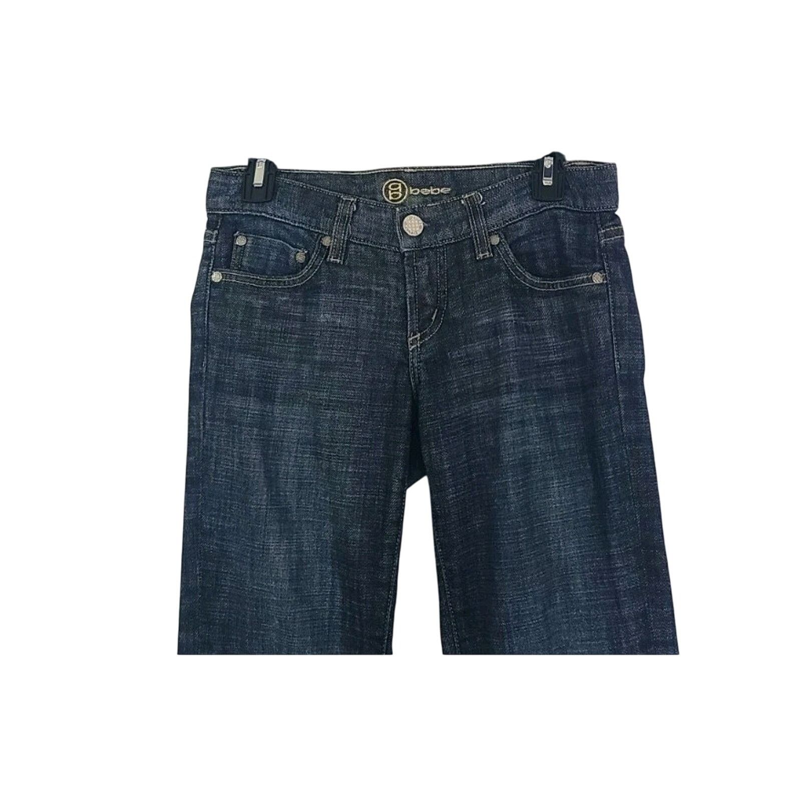 Bebe Bebe Womens Y2K Low Rise Dark Wash Flare Leg Jeans 26 X 31 Size 26" / US 2 / IT 38 - 2 Thumbnail