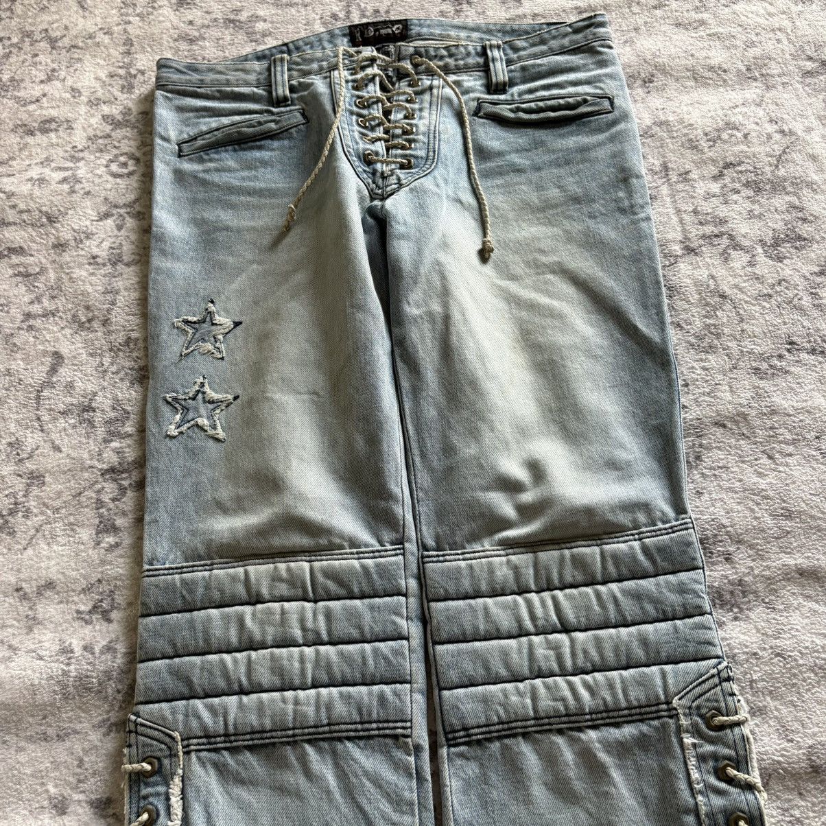 Roen Roen by Hiromu Takahara Lace-Up Flared Denim Jeans | Size 2 Size US 32 / EU 48 - 4 Thumbnail