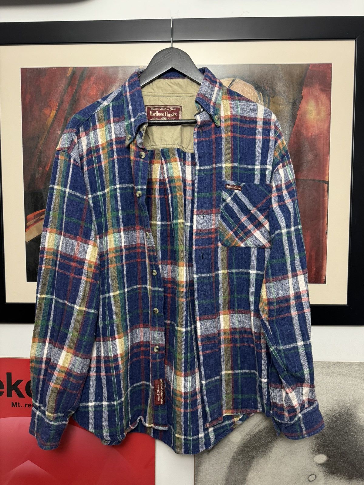 Marlboro Classics 90s Marlboro Classics Flannel Shirt Vintage Button Up Plaid Size US L / EU 52-54 / 3 - 2 Thumbnail