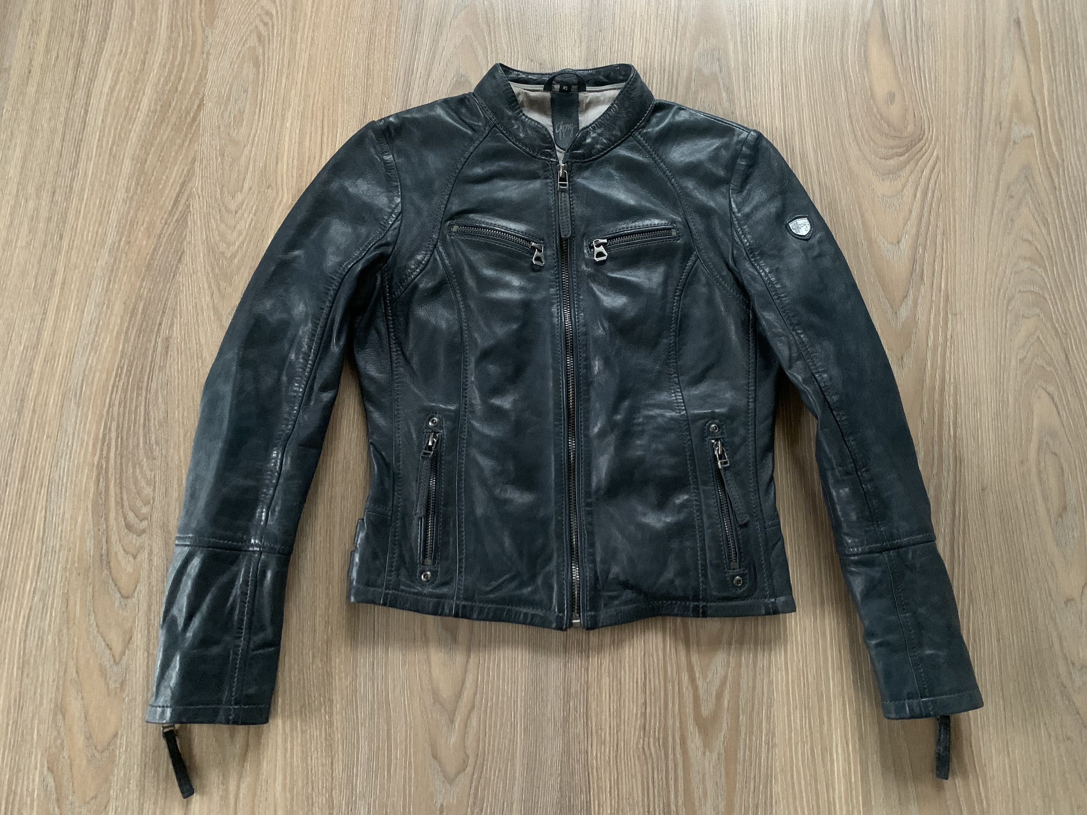 Gypsy Gipsy by Mauritius Black Moto Leather Jacket Size XS / US 0-2 / IT 36-38 - 2 Thumbnail