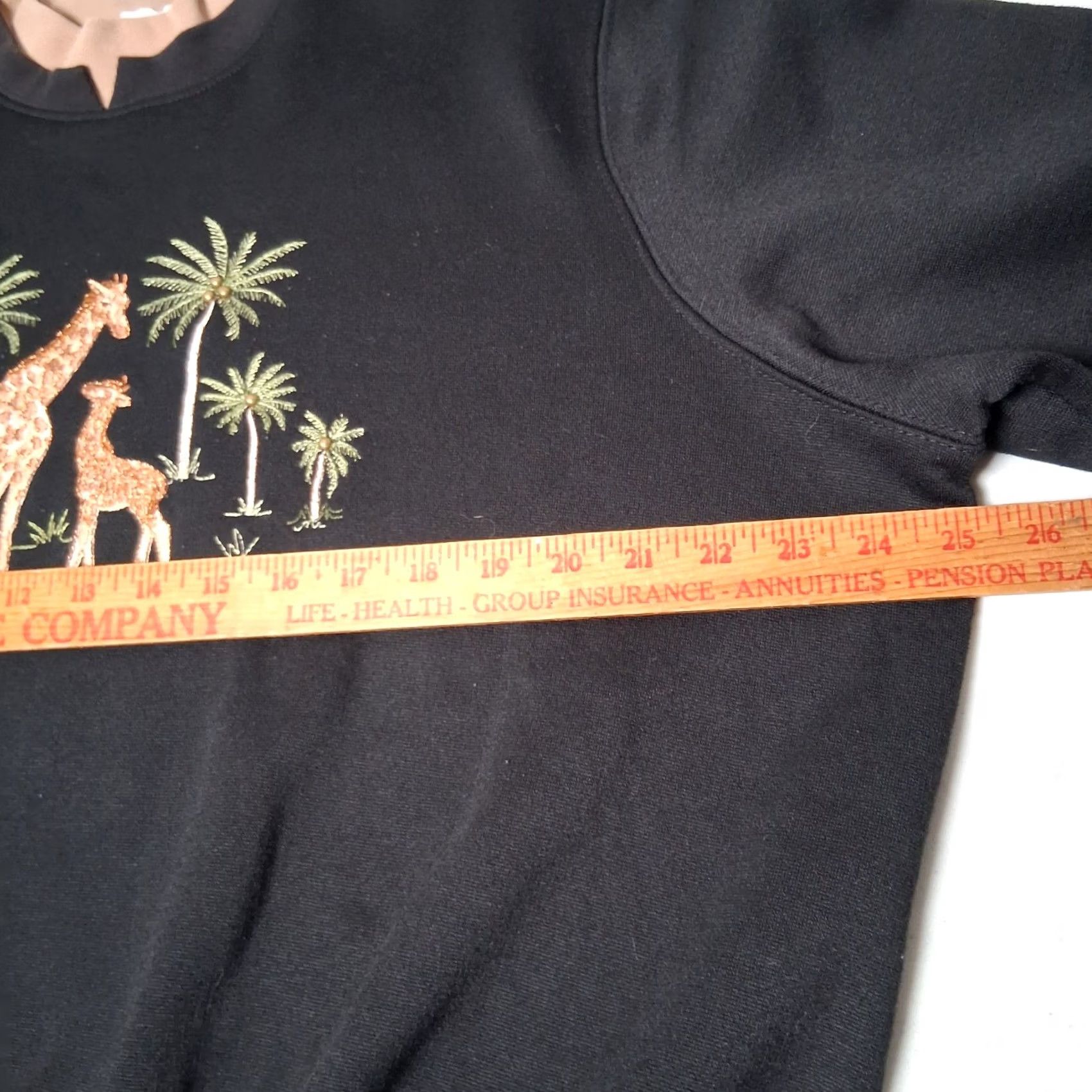 Vintage VINTAGE Bon Worth Sweatshirt XL Double Collar Embroidered Animal Beaded Giraffe Size XL / US 12-14 / IT 48-50 - 7 Thumbnail