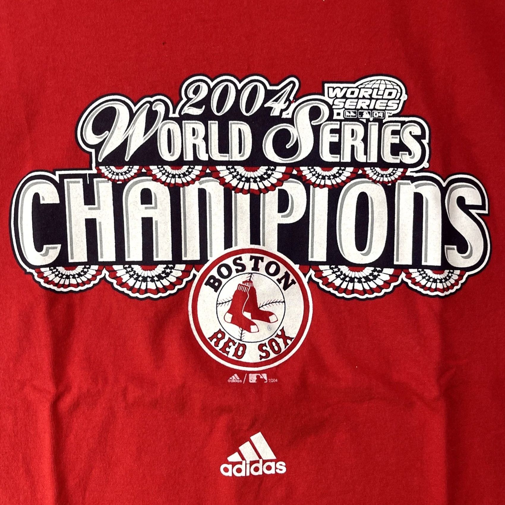 Adidas Adidas Boston Red Sox 2004 MLB World Series Champions T-Shirt Adult Large Red Shirt Men Logo Graphic Print Baseball-MLB World Series 2004 Size US L / EU 52-54 / 3 - 4 Thumbnail