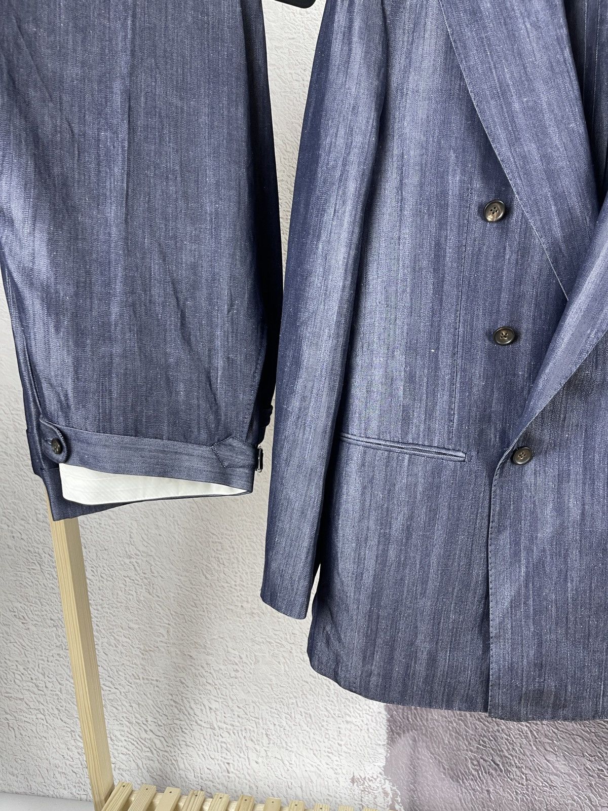 Suitsupply SUITSUPPLY Havana Low Double Breasted Slim / SOHO SA Suit Size 46R - 8 Thumbnail