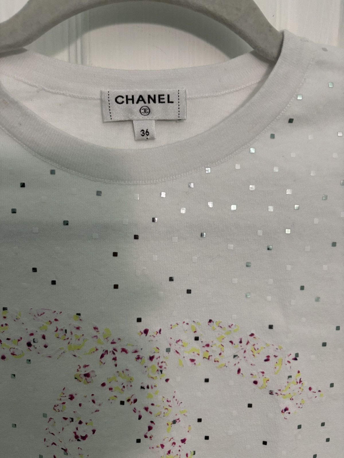 Chanel $4,000 CHANEL CC Floral Monogram Top Confetti. Exclusive! Size XS / US 0-2 / IT 36-38 - 2 Thumbnail
