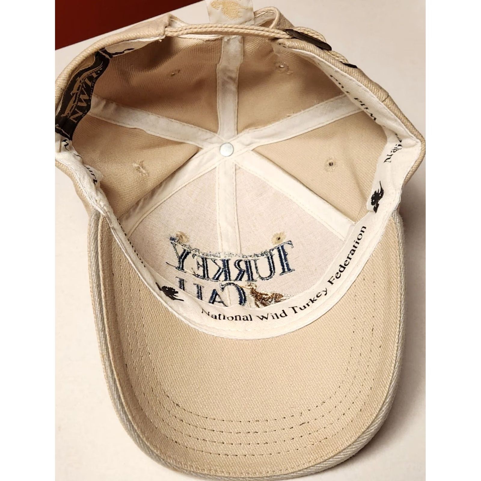 Vintage VINTAGE Natural Limits Turkey Call Television Hat Cap NWTF Hunting Adjustable Embroidered Baseball Cap Mens Beige Twill Cotton Cap Size ONE SIZE - 5 Thumbnail