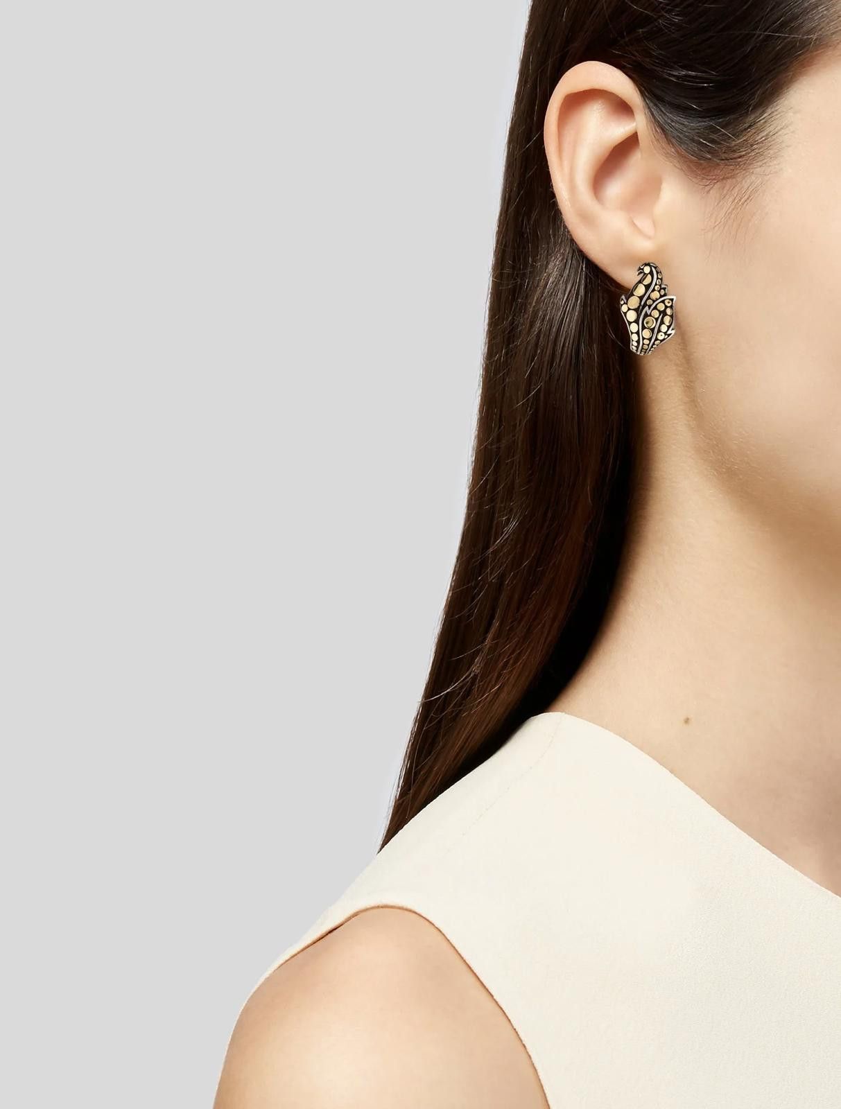 John Hardy John Hardy Two-Tone Ayu Dot Leaf Earrings Size ONE SIZE - 3 Thumbnail