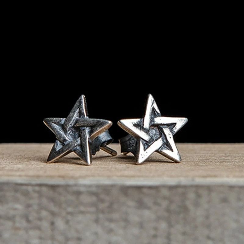Jewelry Star Stud Earrings 925 Sterling Silver Ear Jewelry Gift Size ONE SIZE - 4 Thumbnail