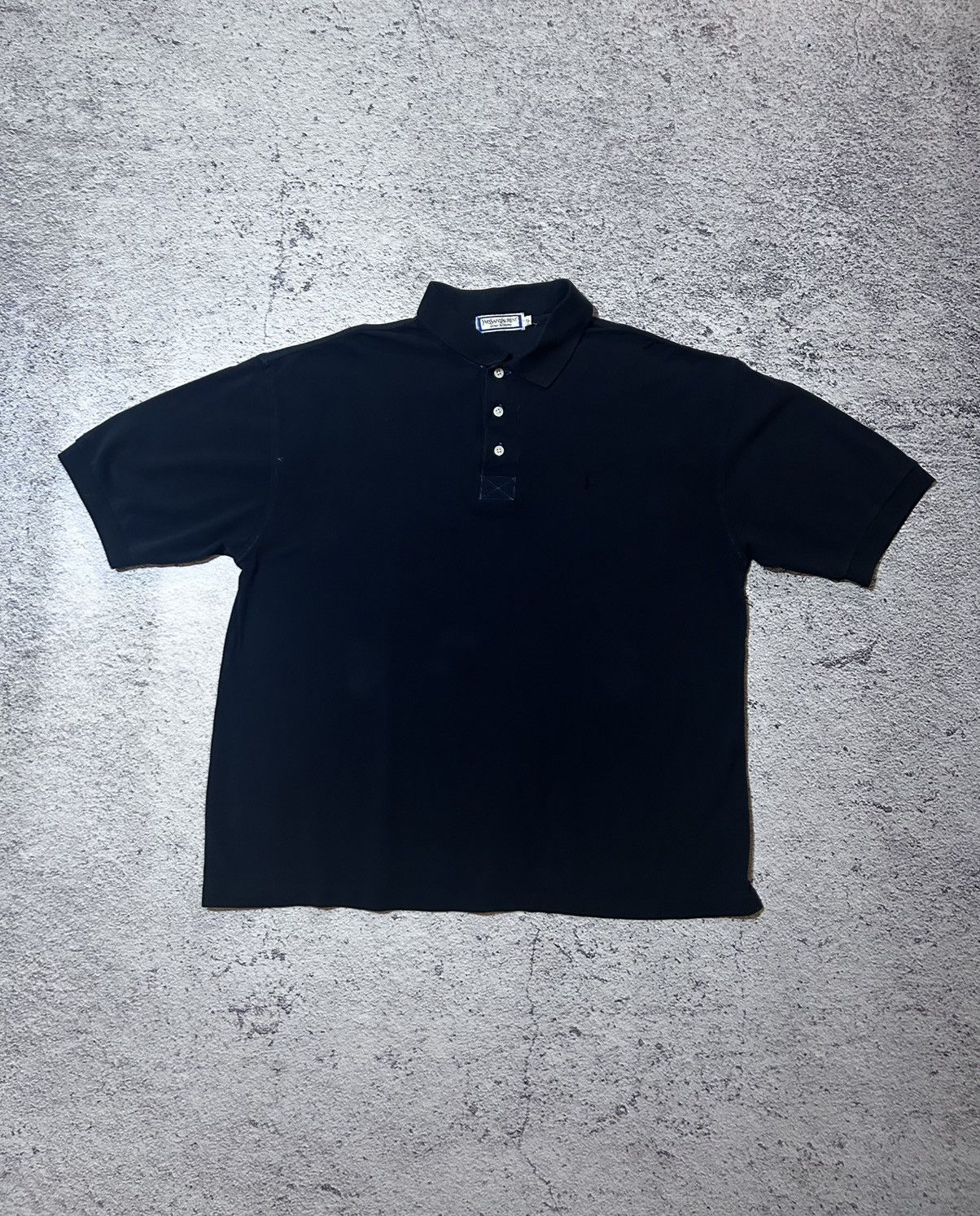 Yves Saint Laurent YSL Yves Saint Laurent Solid Black SS Cotton