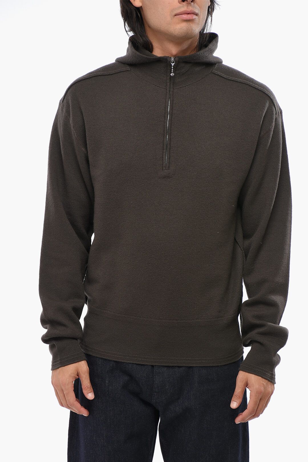 Burberry og1mm1125 Solid Color Wool Hooded Sweater in Brown Size US XL / EU 56 / 4 - 1 Thumbnail