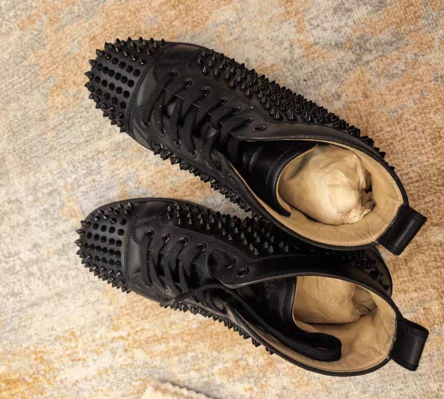 Christian Louboutin Christian Louboutin Black Studded High. Size US 9 / EU 42 - 2 Thumbnail