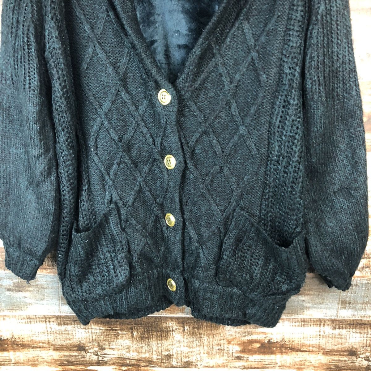 Vintage Page Boy Green Cardigan Knitwear #A2057 Size XL / US 12-14 / IT 48-50 - 6 Thumbnail