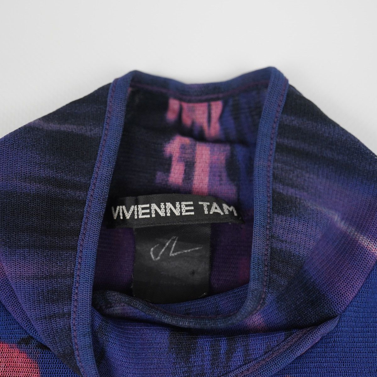 Vivienne Tam Vintage Archive Mesh Top Chinese Kanji Rare