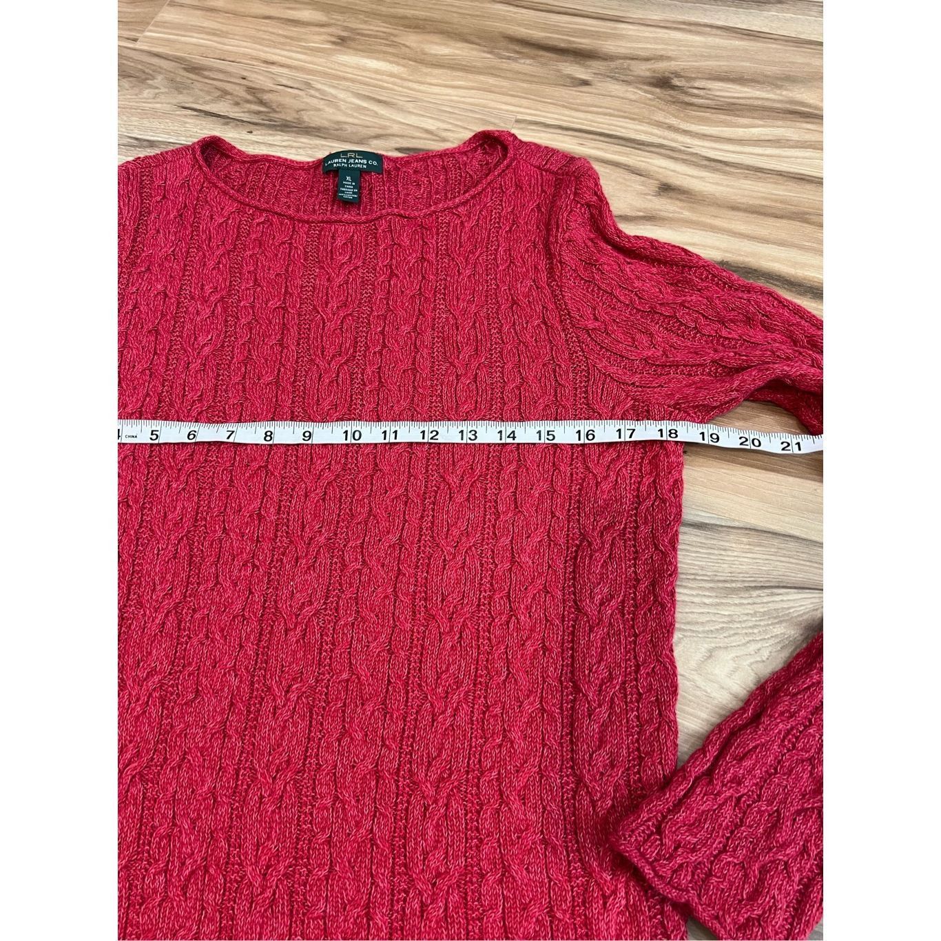 Lauren Ralph Lauren LRL Lauren Jeans Co Ralph Lauren Cotton Sweater Women’s Red Size XL / US 12-14 / IT 48-50 - 5 Thumbnail