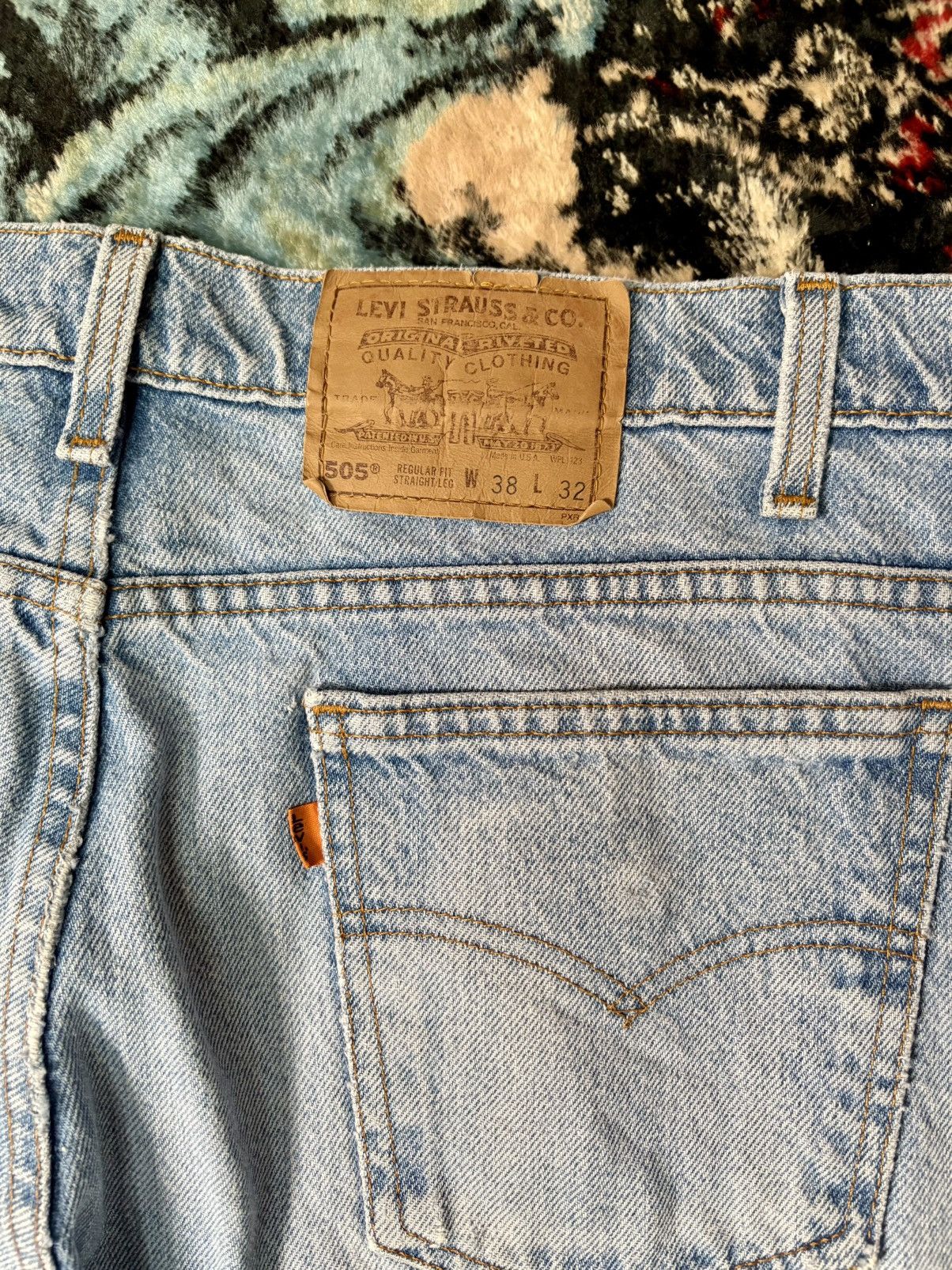 Levi's Levis VTG 505 80s light blue orange tab straight leg jeans Size US 36 / EU 52 - 2 Thumbnail