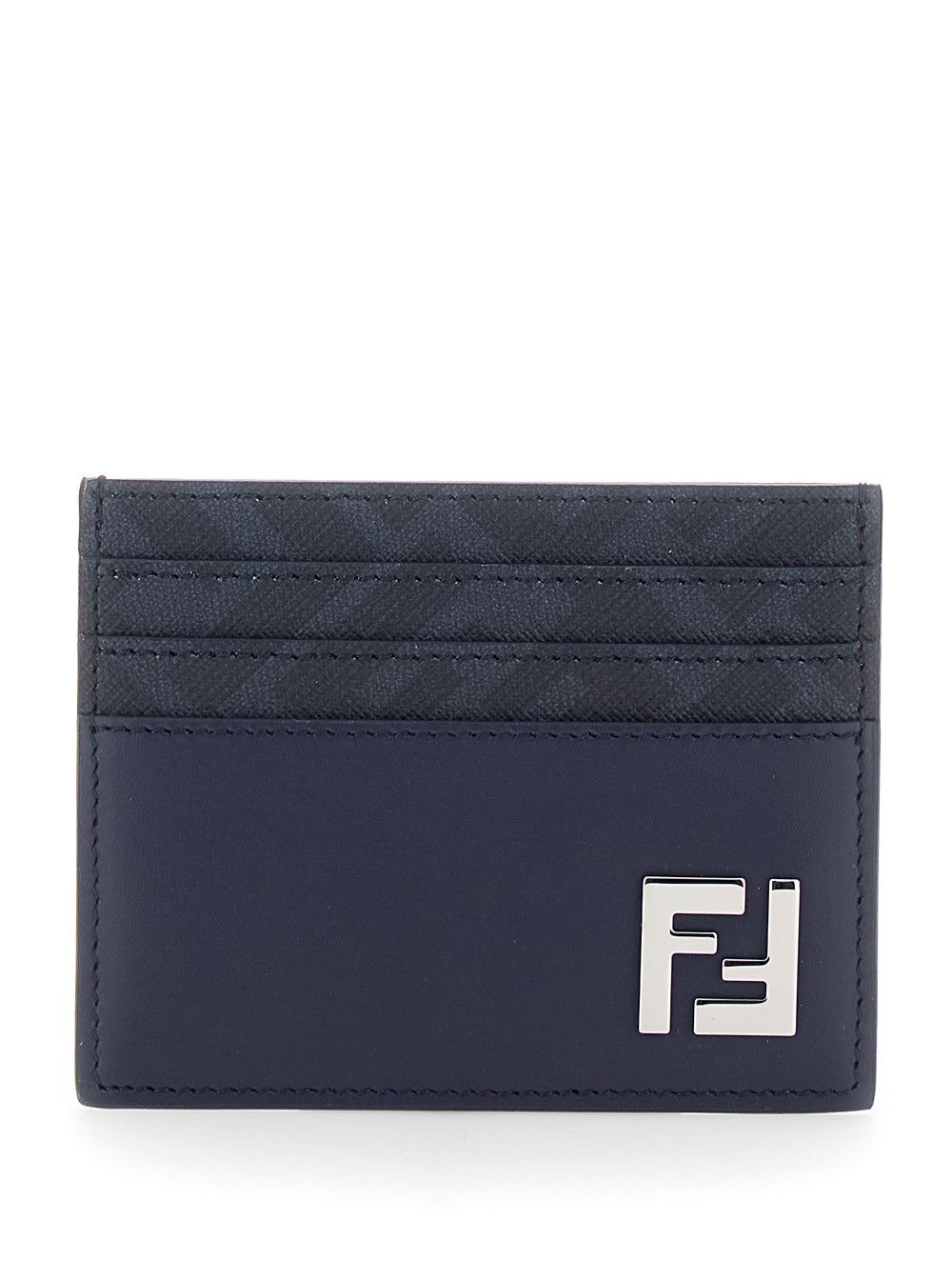Fendi Blue Card Holder with FF Plate on the Front in Leather Man Size ONE SIZE - 1 Thumbnail
