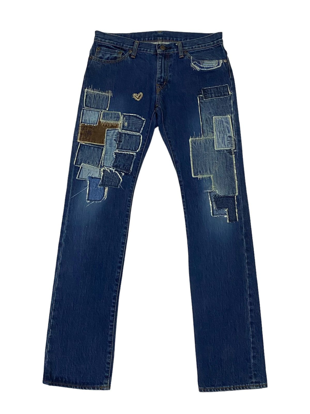 Hysteric Glamour × Japanese Brand Hysteric Glamour Patchwork Denim Pants Size US 30 / EU 46 - 2 Thumbnail