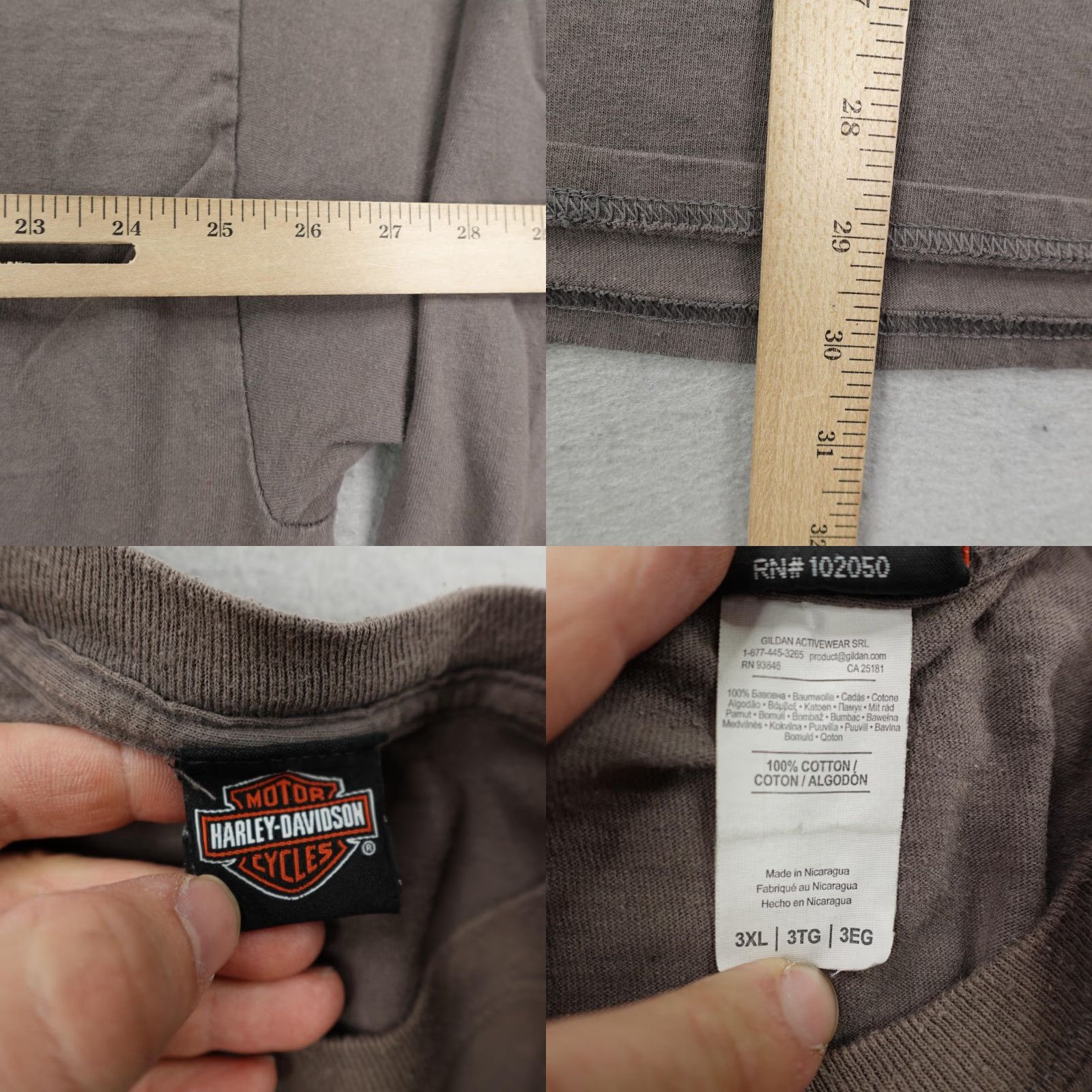 Harley Davidson VINTAGE Harley-Davidson Shirt Mens 3XL Gray Biker Motorcycle Military Skull Long Sleeve Graphic Print Crew Neck Cotton T-Shirt Mens Size US XXL / EU 58 / 5 - 8 Thumbnail