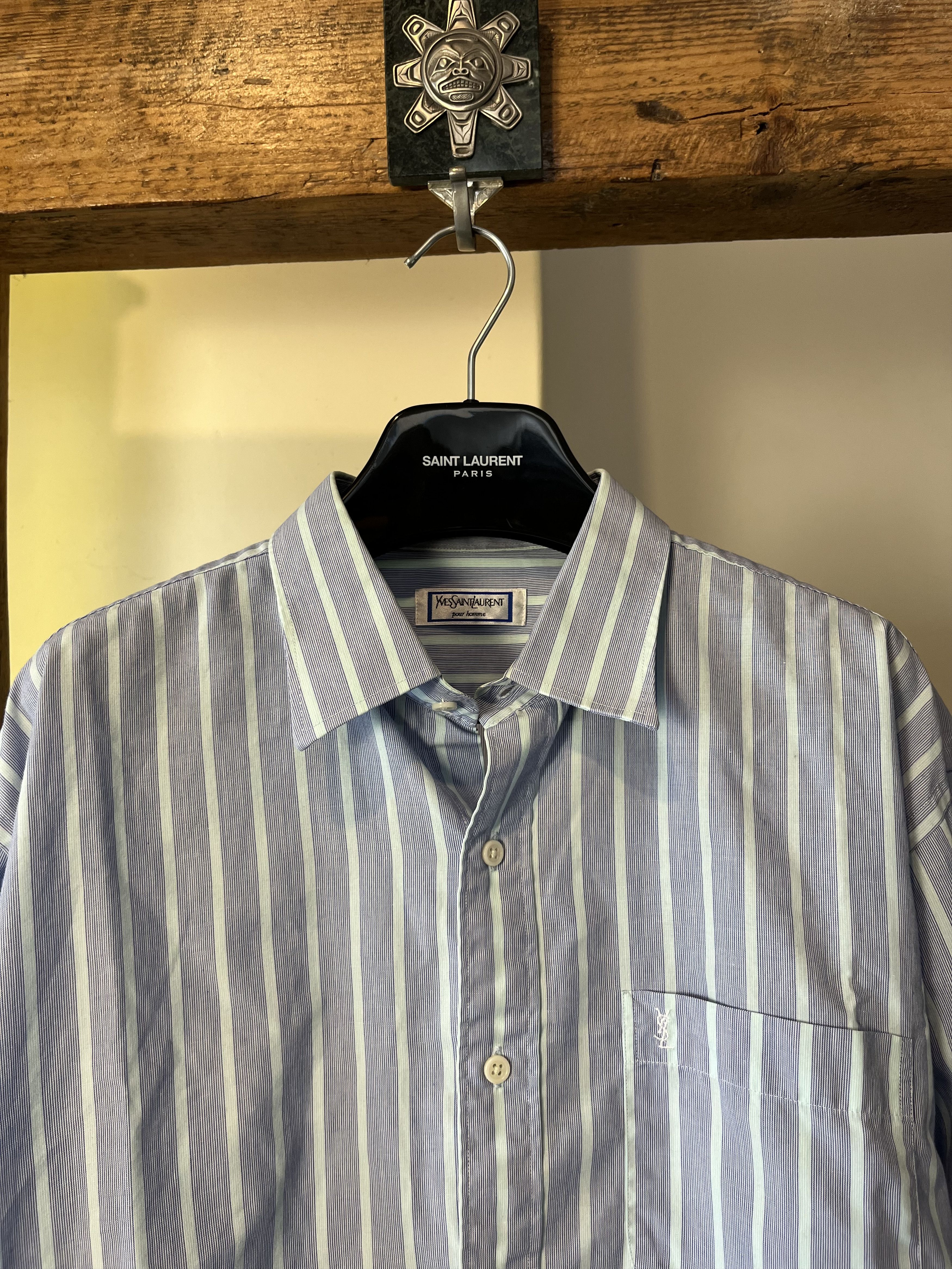 Vintage × Yves Saint Laurent 80s Yves Saint Laurent YSL Pour Homme Vintage Shirt Size US XL / EU 56 / 4 - 3 Thumbnail