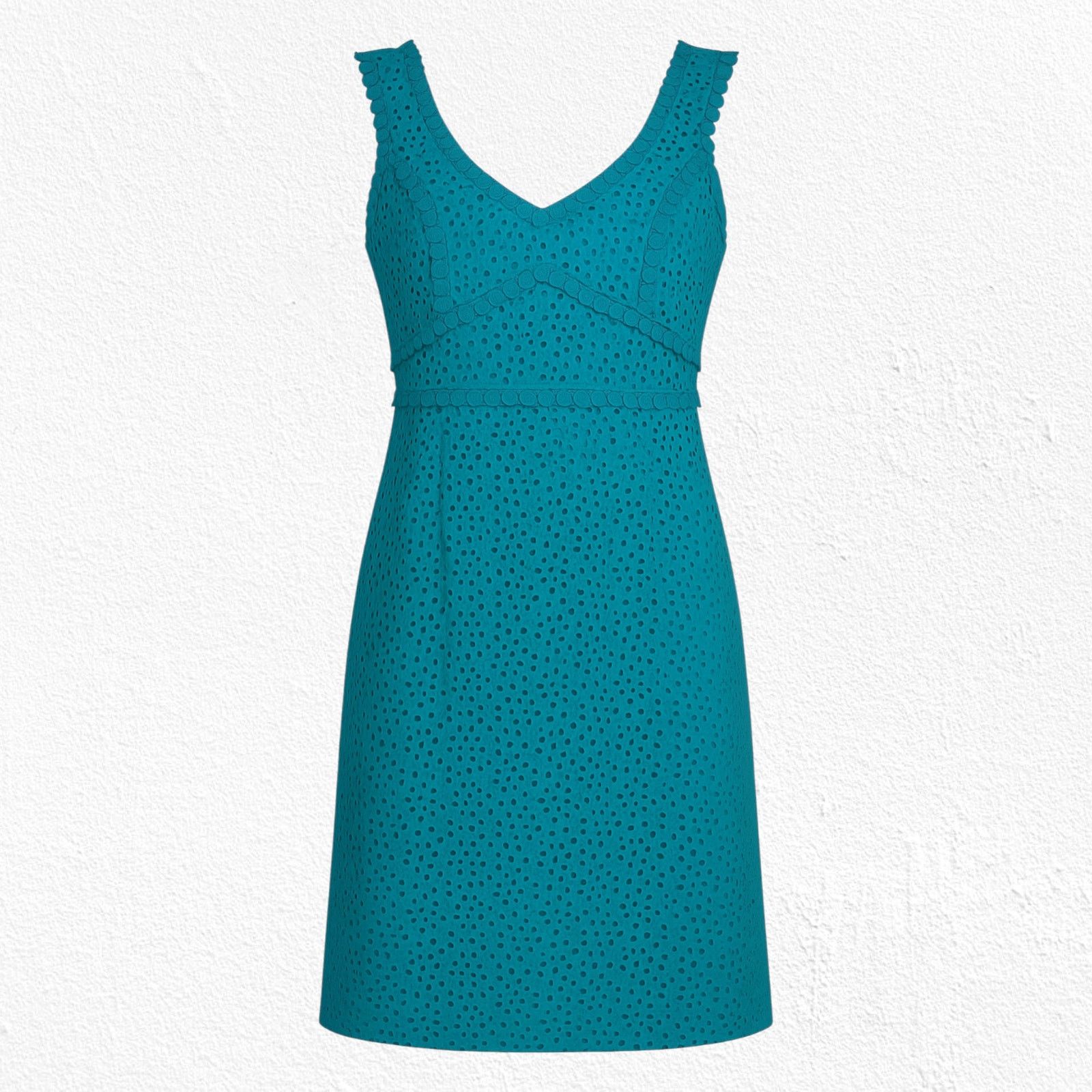 Lilly Pulitzer Lilly Pulitzer Teal Kaylee Eyelet Sleeveless Dress Size 10 Size L / US 10 / IT 46 - 1 Thumbnail