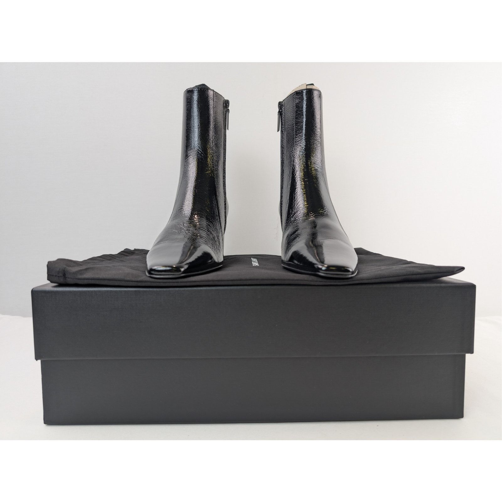 Saint Laurent Paris o1rshd1 Naplack Hero Calf Rainer 75 Boots in Nero Size US 12 / EU 45 - 18 Thumbnail
