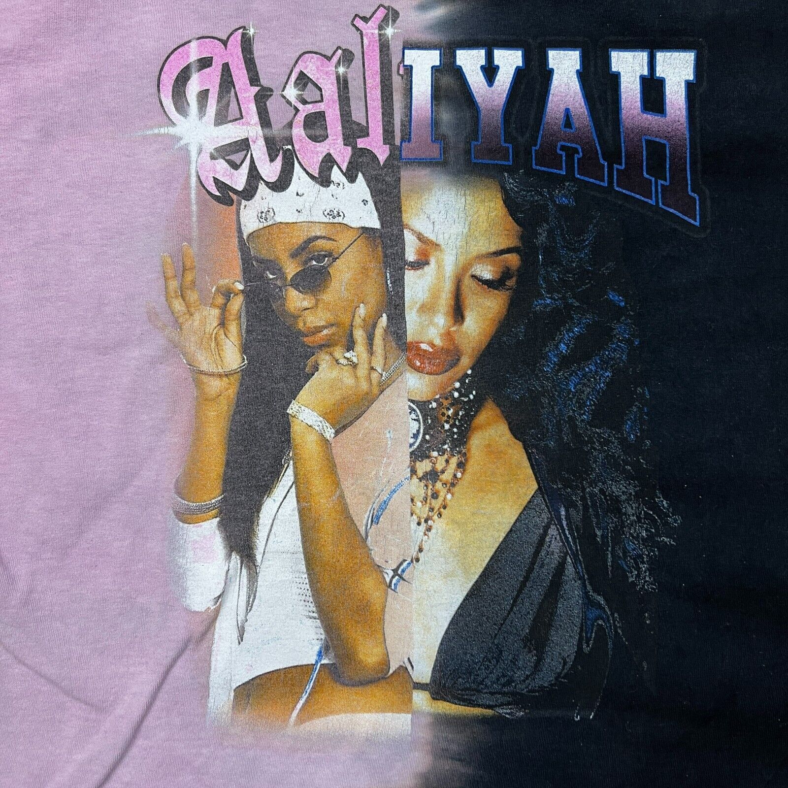 Band Tees × Rap Tees × Vintage Aaliyah T Shirt XL Tie Dye Short Sleeve Memorial Rap Tee Size US XL / EU 56 / 4 - 2 Thumbnail