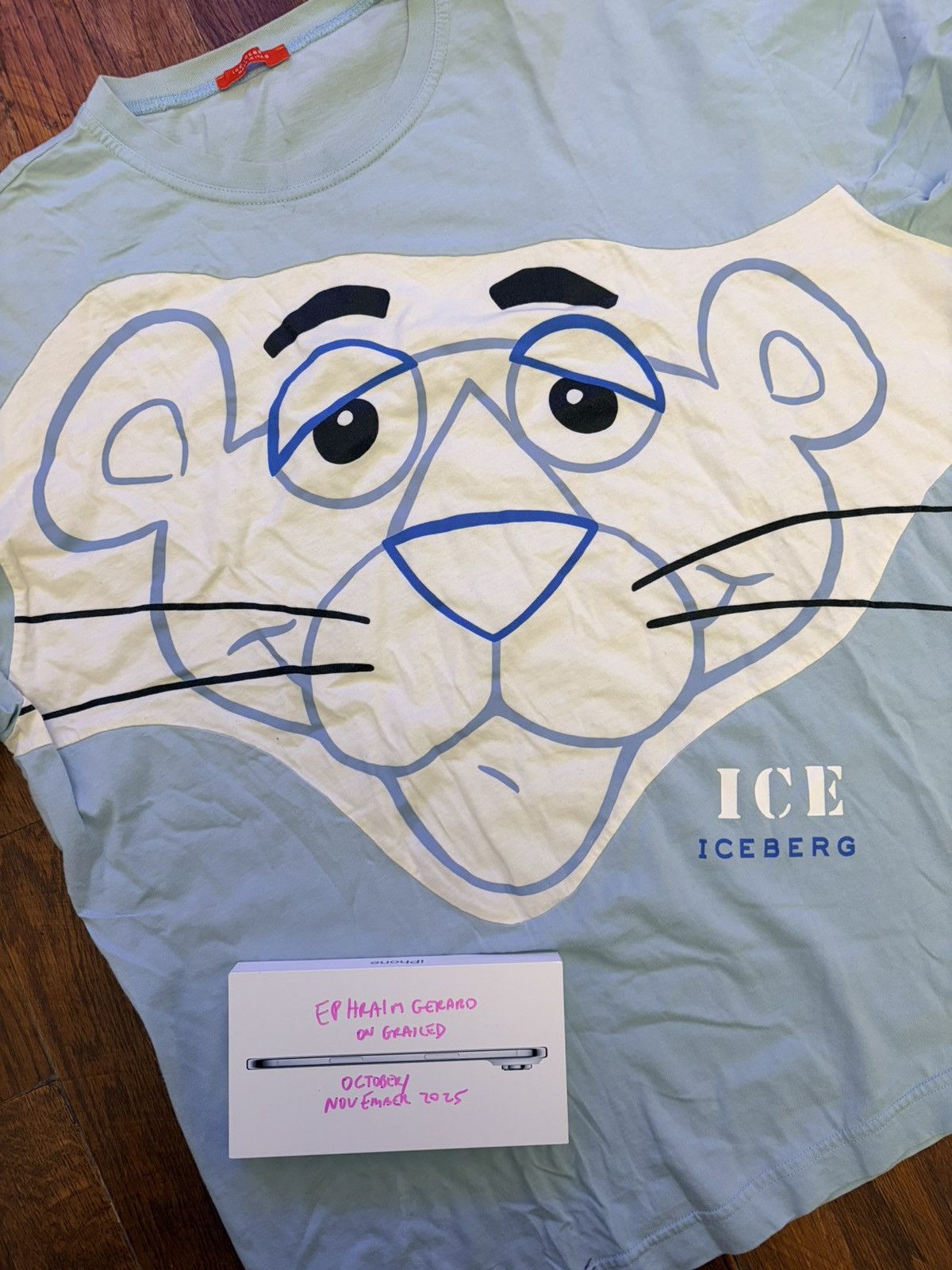 Iceberg Iceberg Pink Panther Tee Ice Blue OG Vintage XXL Size US XXL / EU 58 / 5 - 2 Thumbnail