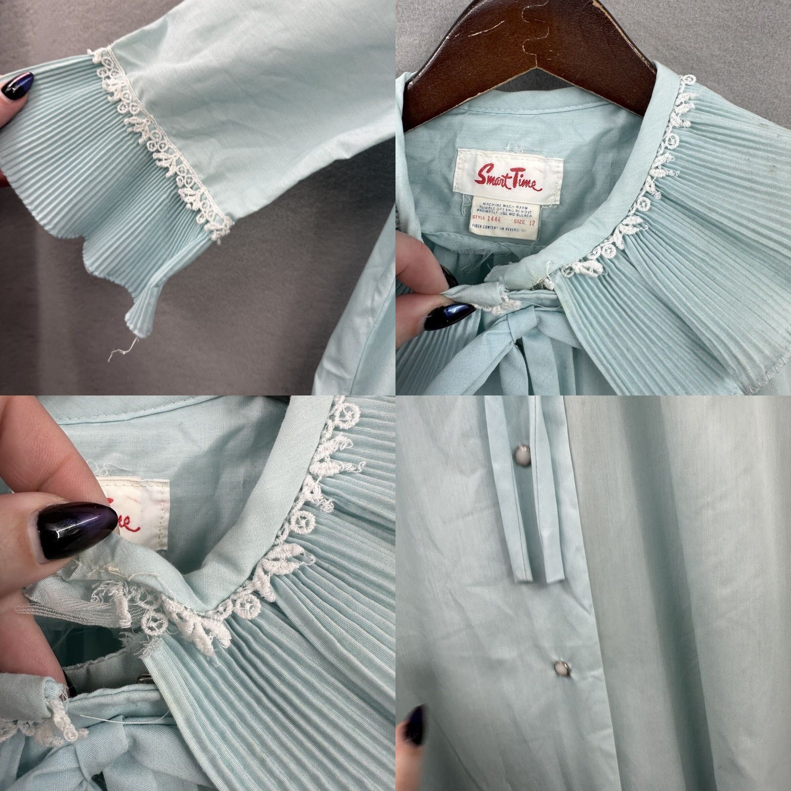Vintage VINTAGE Smart Time Dress Womens 12 Blue 1970s Cottagecore Arts & Crafts Men/Women? Size L / US 10 / IT 46 - 8 Thumbnail