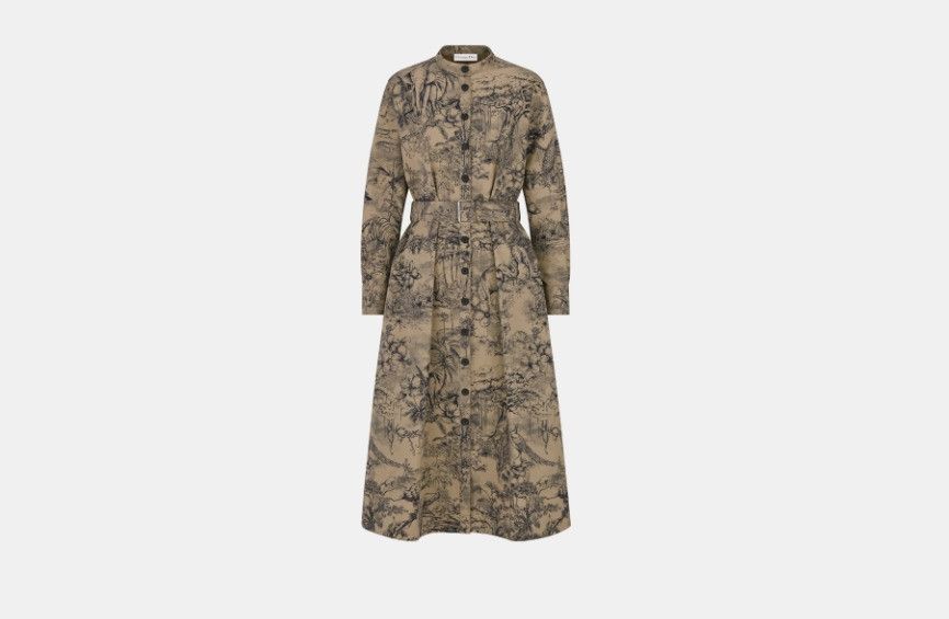 Dior o1w1db10824 Belted Shirt Dress in Beige Black | Grailed