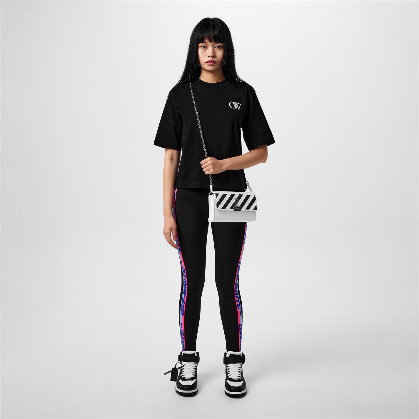 Off-White o1g2r1mq1224 Logo Stretch Legging in Black Size 25" / US 0 / IT 36 - 7 Thumbnail