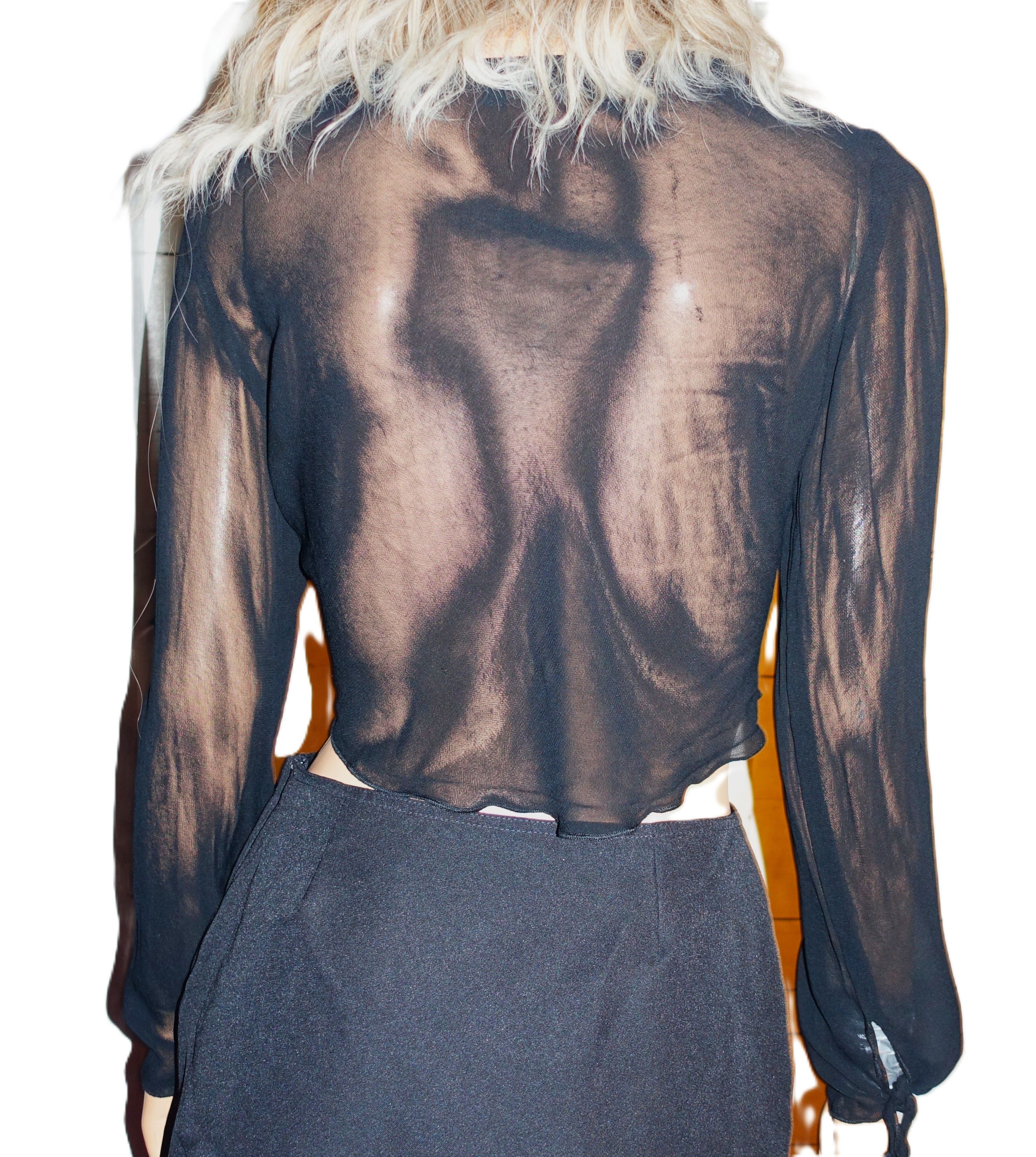 Other Lily Black Cropped Blouse L Size L / US 10 / IT 46 - 5 Thumbnail