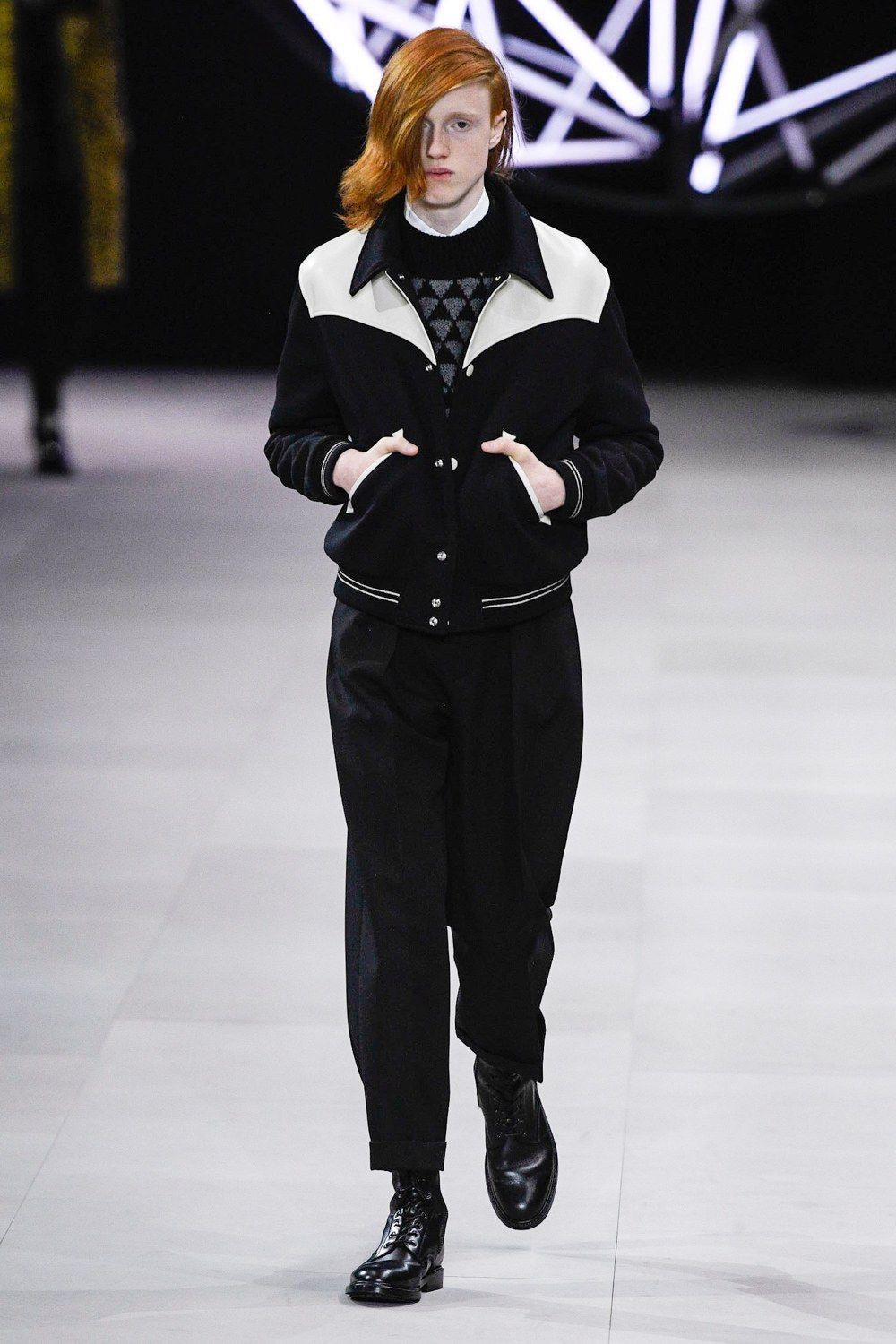 Celine × Hedi Slimane CELINE JACK TEDDY JACKET IN ARMORED WOOL BLACK 44 Size US S / EU 44-46 / 1 - 1 Thumbnail
