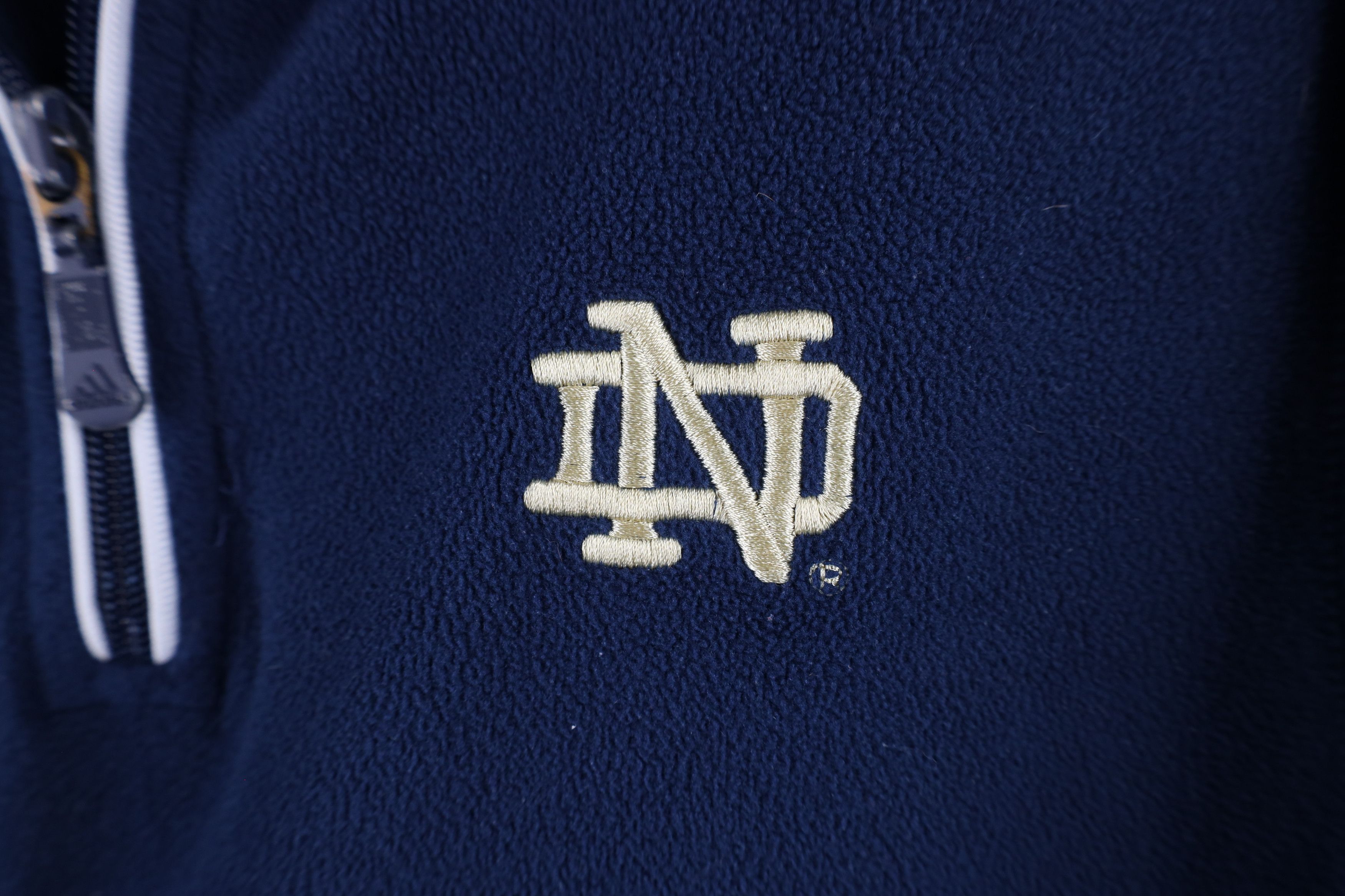 Adidas Vintage Adidas Notre Dame University Half Zip Fleece Sweater Size US L / EU 52-54 / 3 - 4 Thumbnail