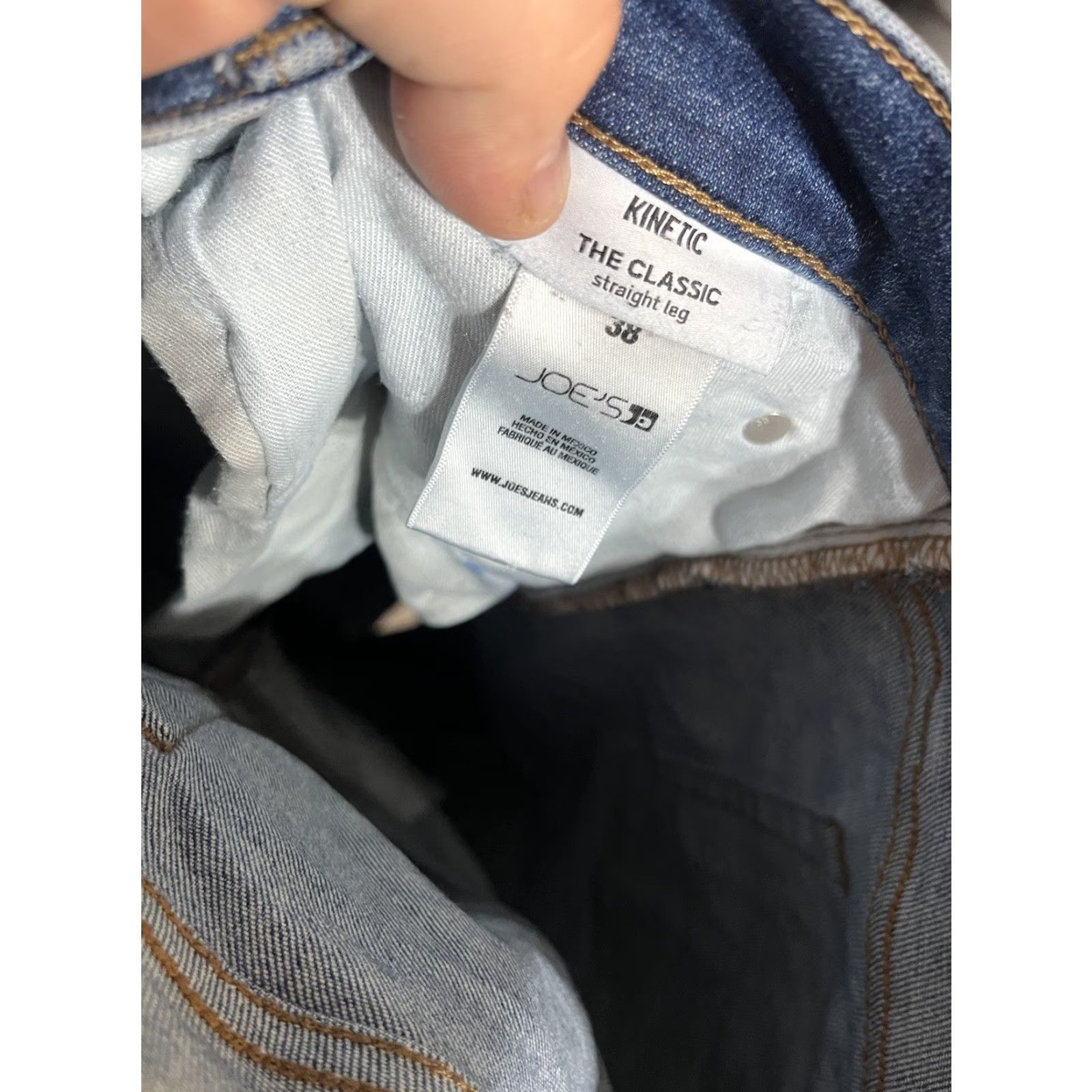 Vintage Joe's Jeans Classic Straight Jeans | Denim Blue Cotton Blend | Size 38 x 31 | 5-Pocket, Zipper Fly | Mid Rise, Stretch | Regular Length | Men Size US 38 / EU 54 - 6 Thumbnail