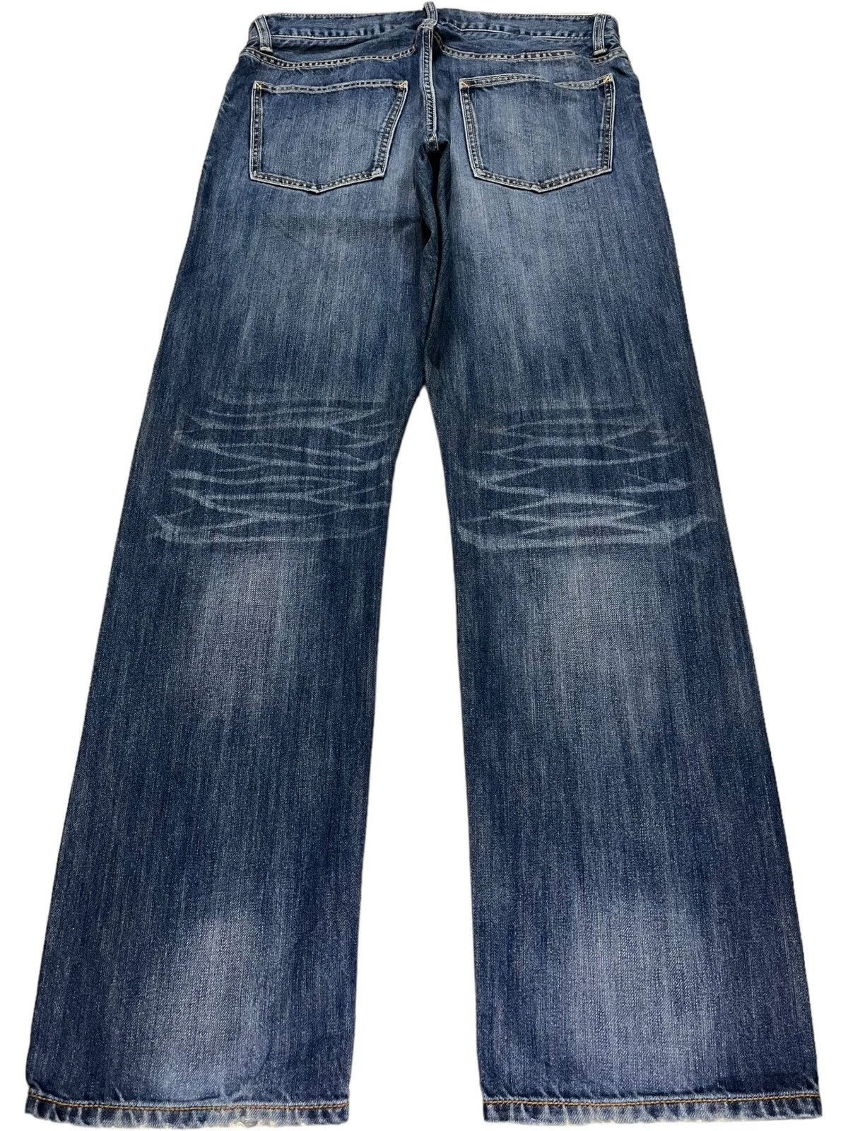Japanese Brand Vintage Japanese Brand Blue Wash Distressed Loose Jeans Size US 33 - 2 Thumbnail