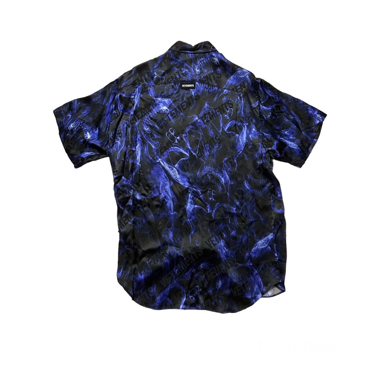 Vetements New Vetements Blue Skull Oversized Button Up Shirt Size XS Size US XS / EU 42 / 0 - 2 Thumbnail