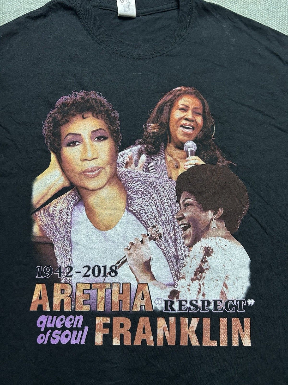 Vintage Aretha Franklin t shirt Queen of soul music memorial XL Size US XL / EU 56 / 4 - 2 Thumbnail