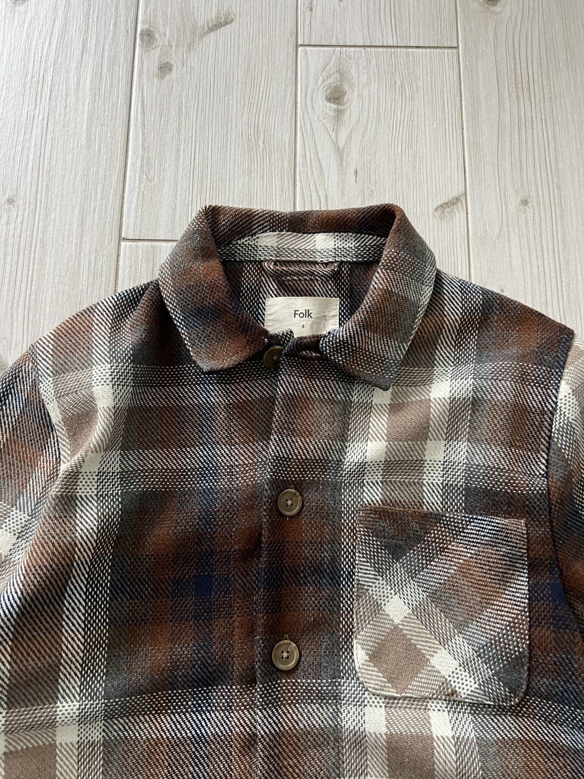 Folk Folk Mens Checkered Thomas Woven Overshirt Jacket Soft Y2K Size US M / EU 48-50 / 2 - 5 Thumbnail