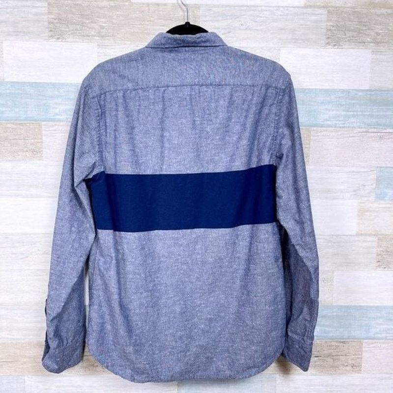 Old Navy Old Navy Slim Fit Cotton Chambray Shirt Blue Mens Medium Size US M / EU 48-50 / 2 - 4 Thumbnail