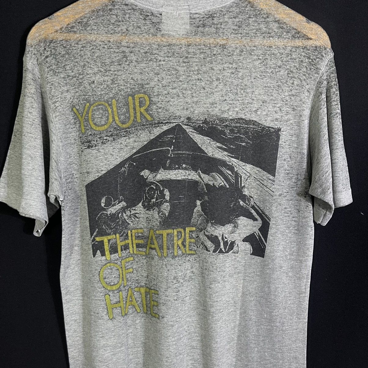 Band Tees Rare!Vintage 80s Paperthin Your Theatre Of Hate Promo Tshirt Size US M / EU 48-50 / 2 - 3 Thumbnail