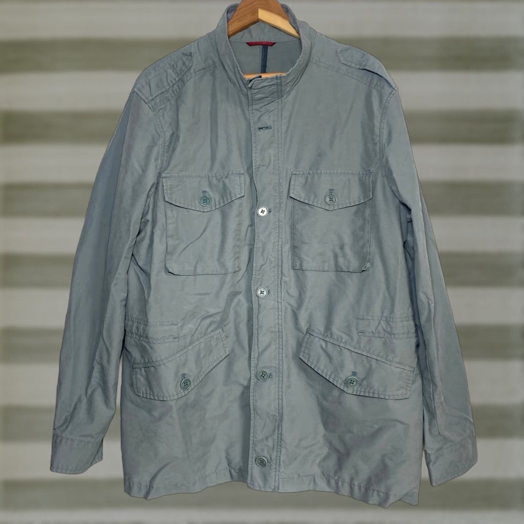 UNTUCKit VINTAGE UNTUCKit Vintner Field Jacket 40865 Men’s XL Gray Lightweight Pockets Canvas Cotton Blend Zip Button Fall Spring Mens Size US XL / EU 56 / 4 - 1 Thumbnail