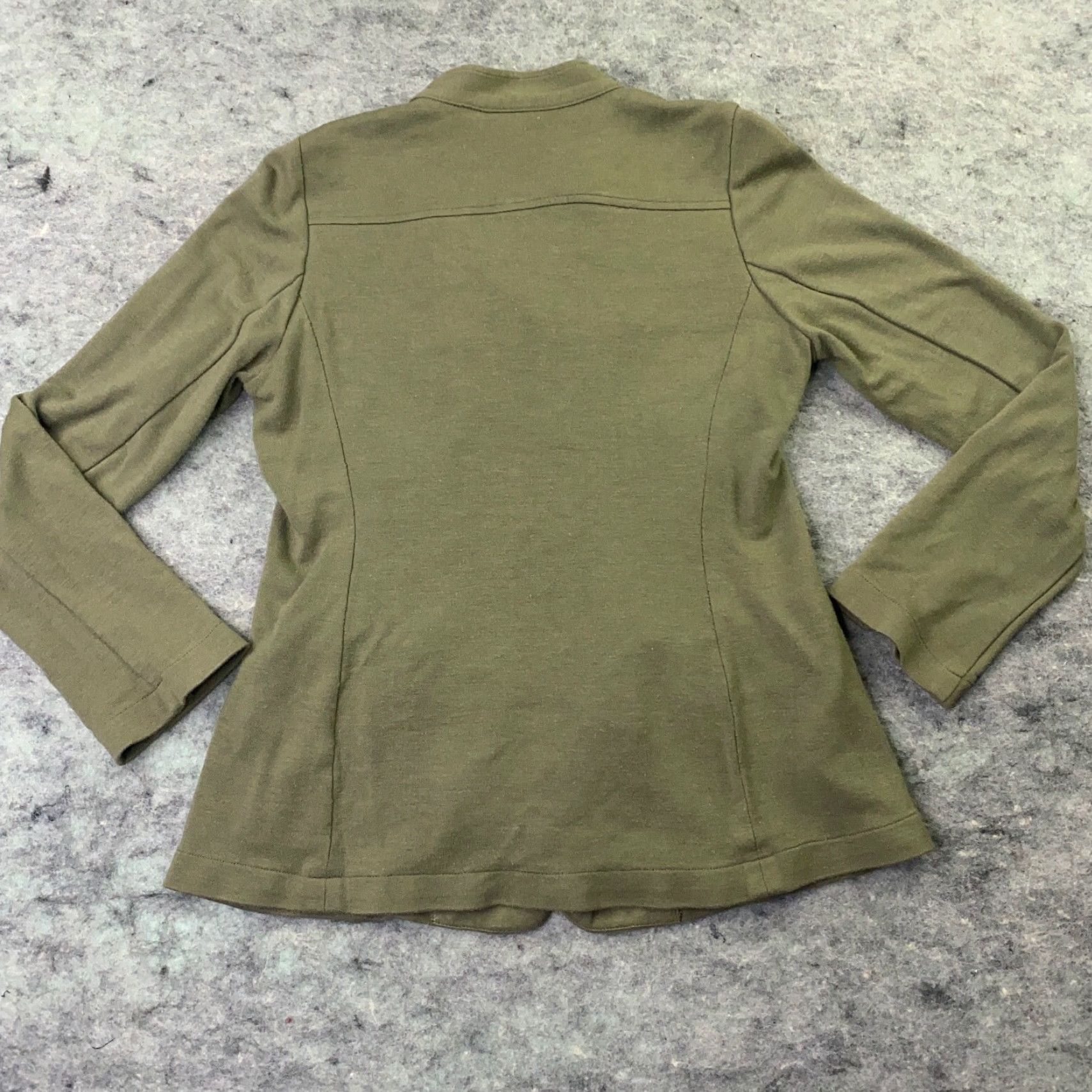 J. Jill J. Jill Jacket Womens Small Green Button Up High Neck Knit Pocket Pockets Classic Fit Regular Size S / US 4 / IT 40 - 6 Thumbnail