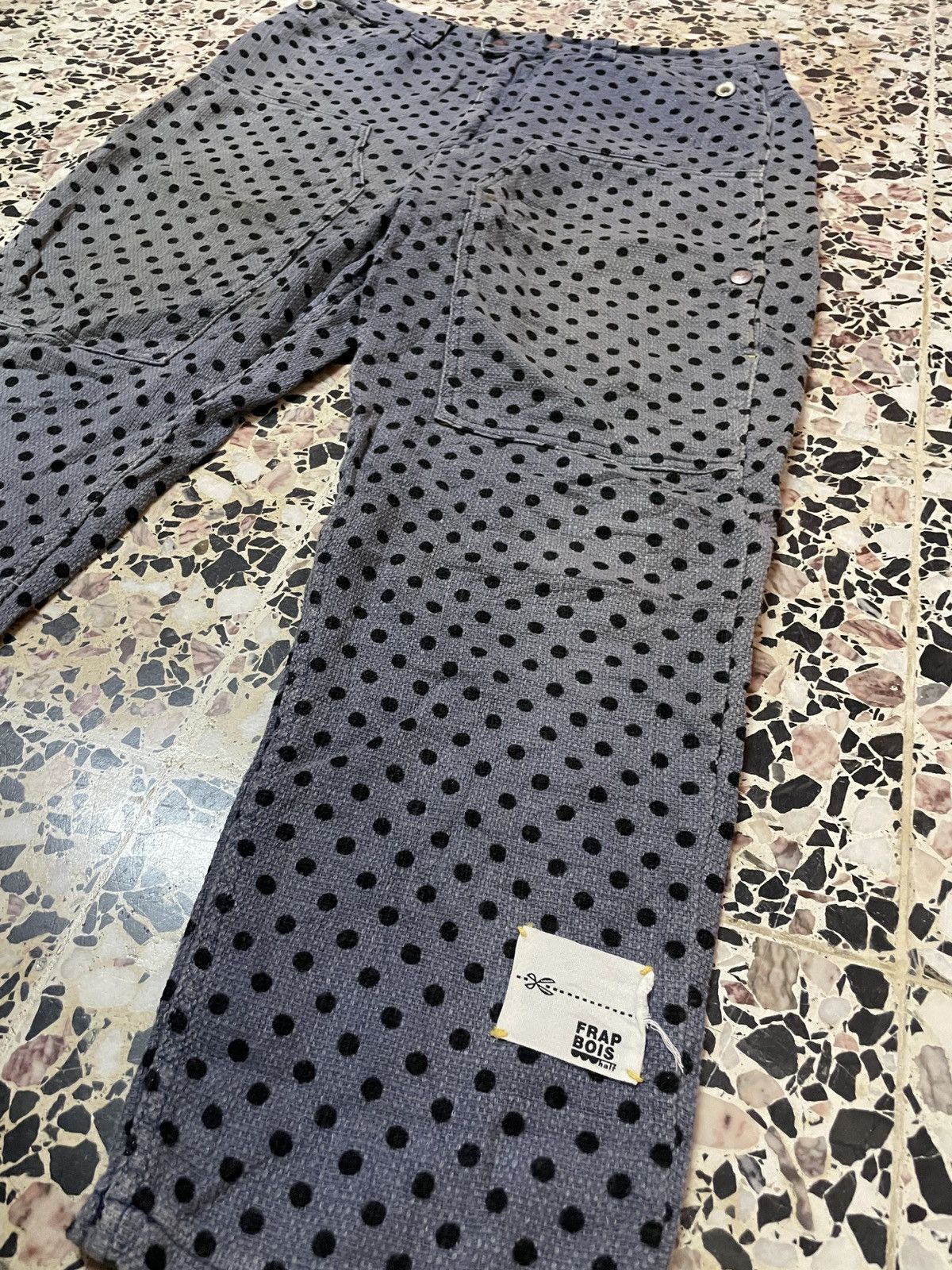 Frapbois Frapbois Japan Half Double Knee Polkadot Distressed Pants Size US 32 / EU 48 - 7 Thumbnail