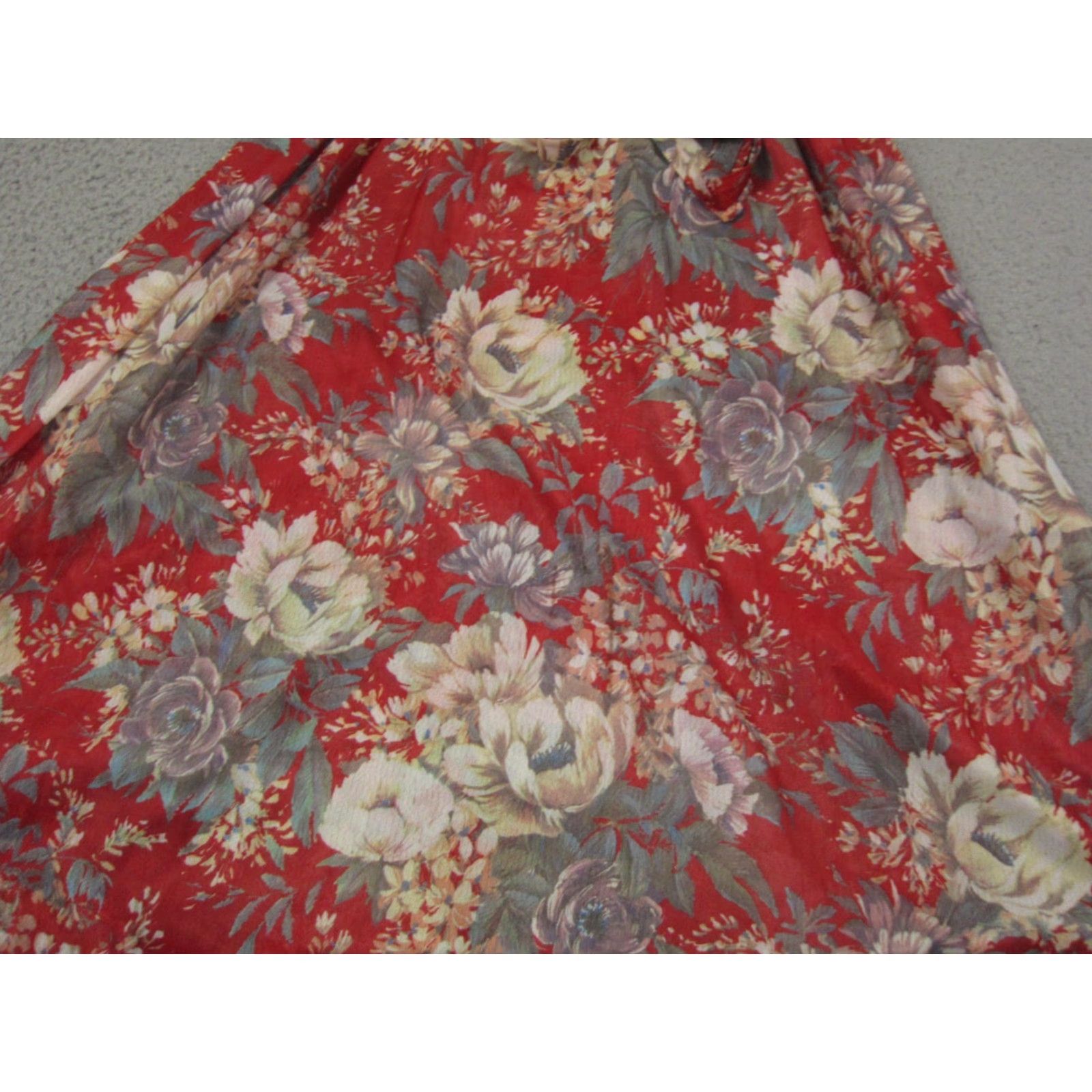 Vintage VINTAGE Patty O’Neil Dress Womens 11 Red Floral Boho Cottagecore Tie Waist 70s Size L / US 10 / IT 46 - 4 Thumbnail